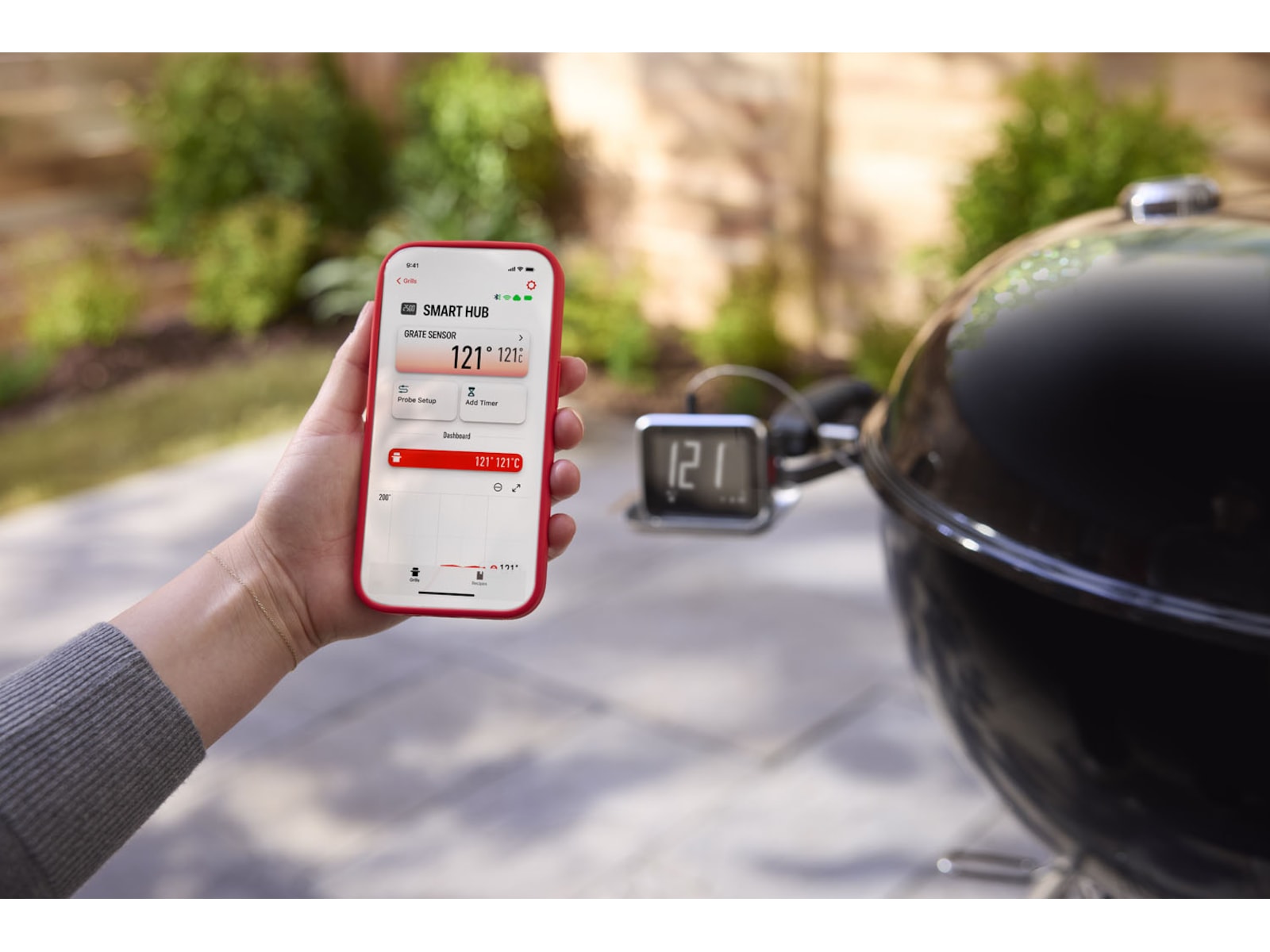 Weber Smart Hub-termometer med Display Grillverktøy & tilbehørssett