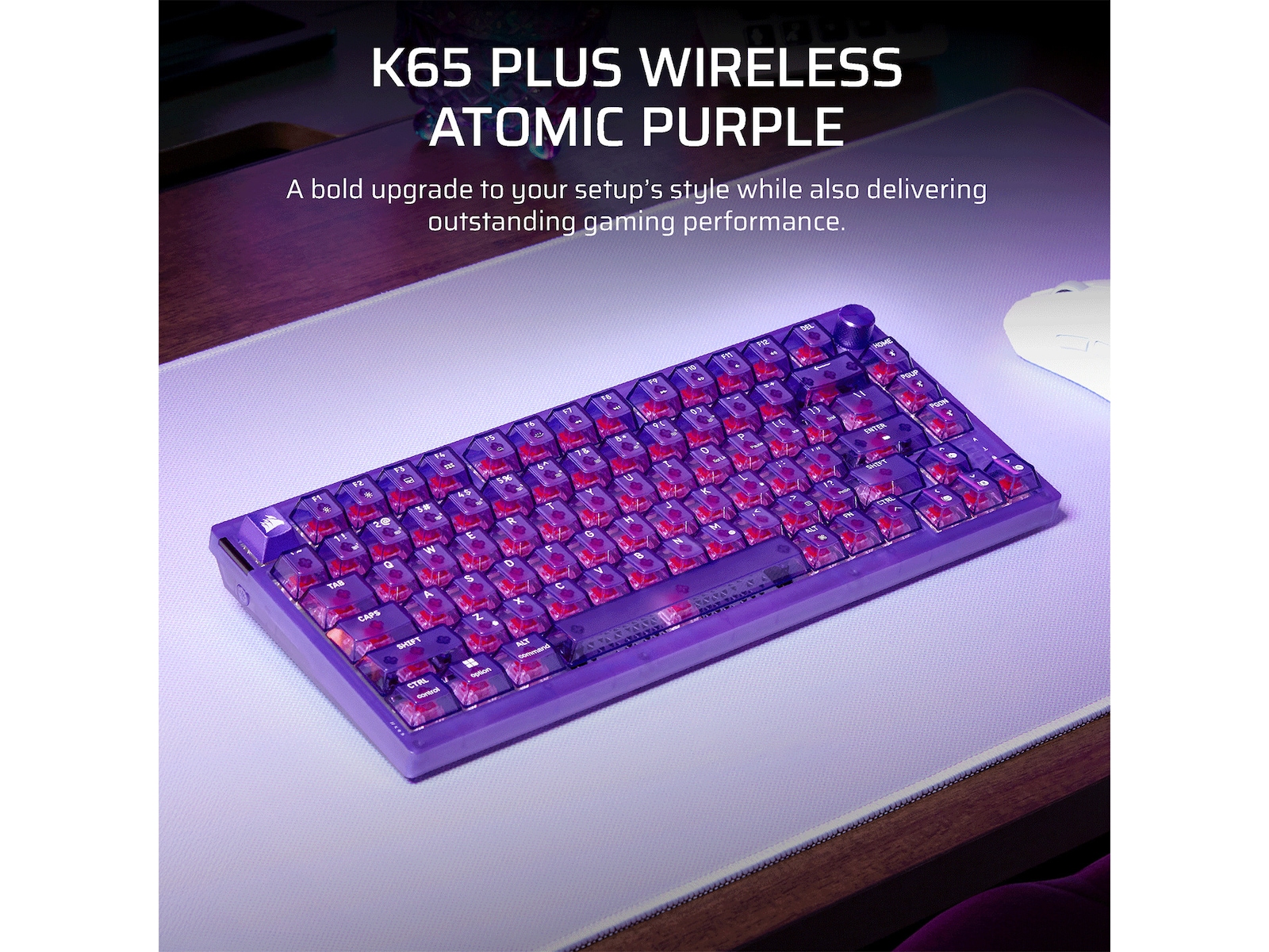 CORSAIR K65 PLUS WIRELESS Gaming Tastatur (Atomic Purple) Tastatur