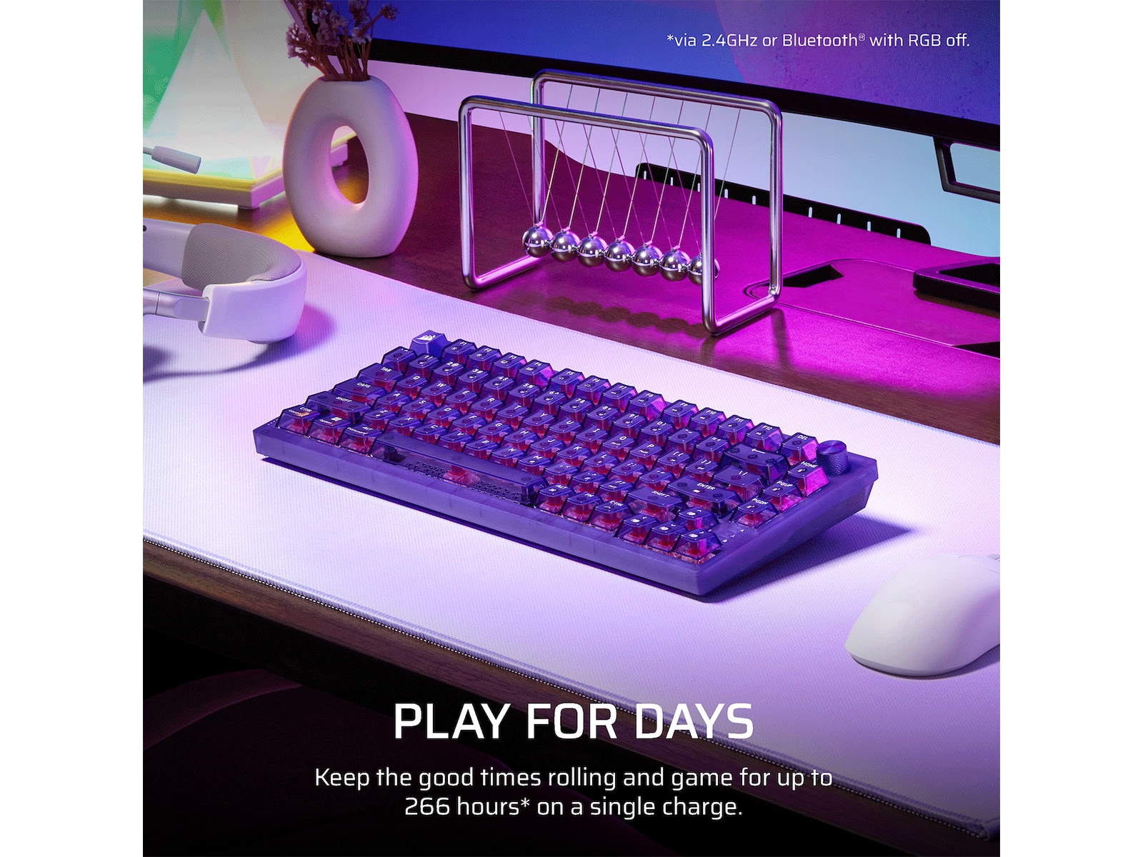 CORSAIR K65 PLUS WIRELESS Gaming Tastatur (Atomic Purple) Tastatur