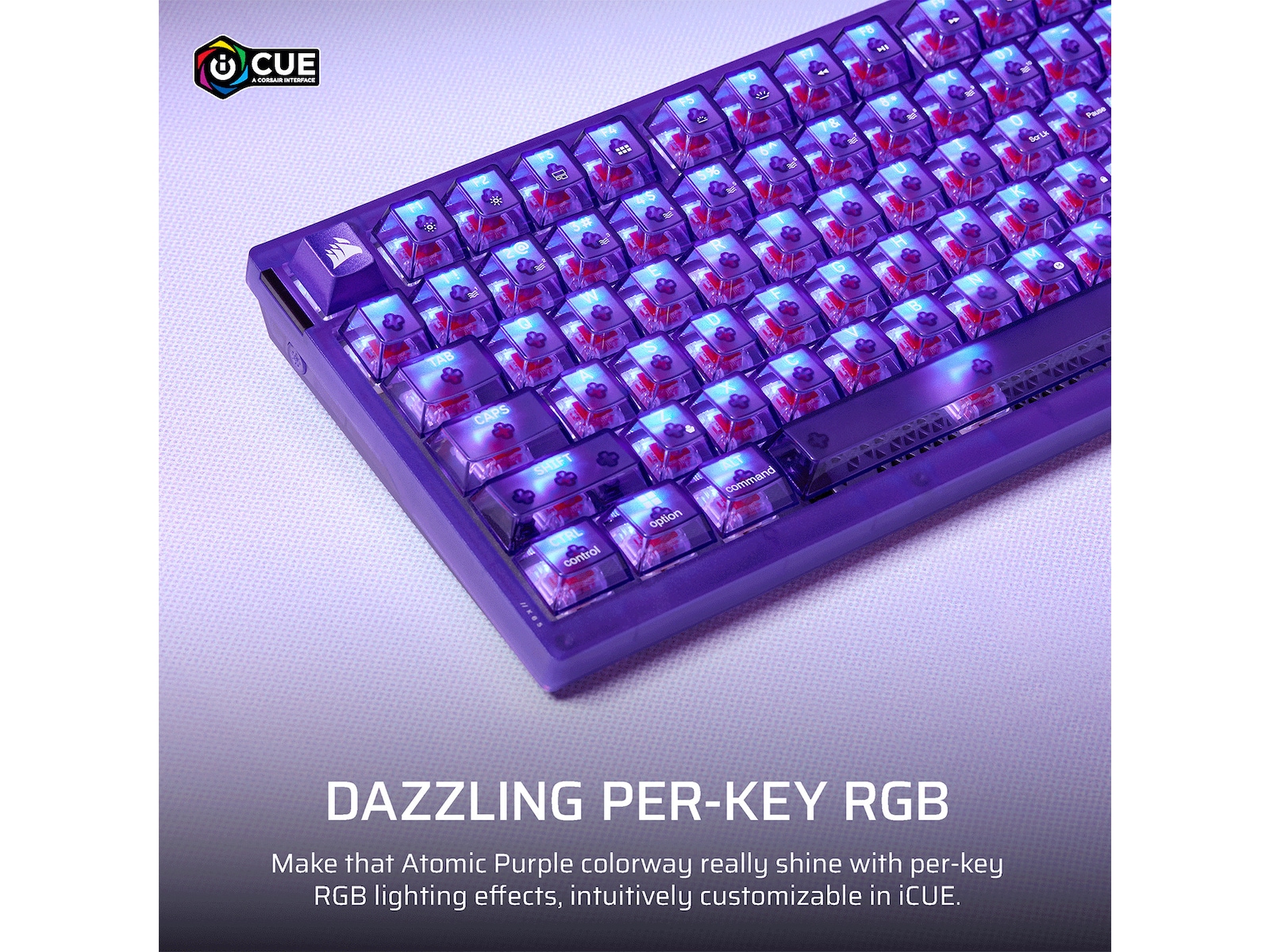 CORSAIR K65 PLUS WIRELESS Gaming Tastatur (Atomic Purple) Tastatur