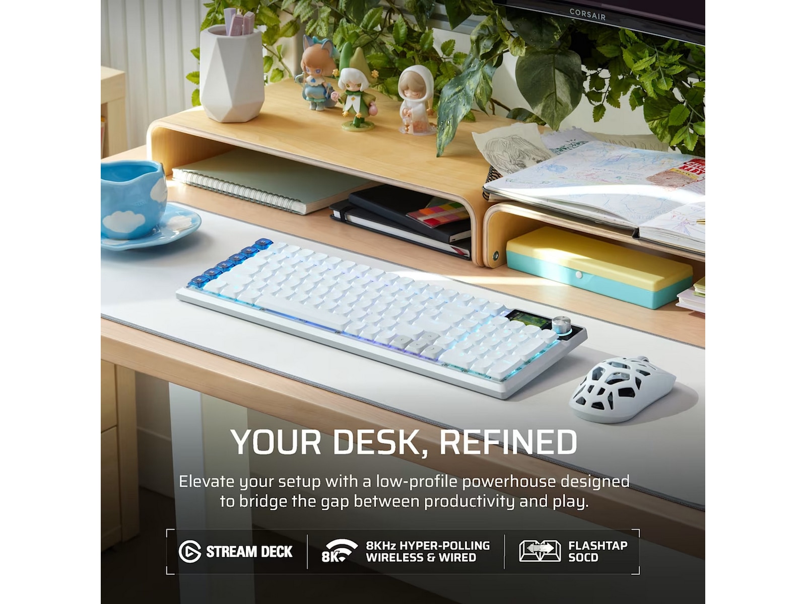 Corsair Vanguard Air 99 Trådløst Gamingtastatur (hvit) Gamingtastatur