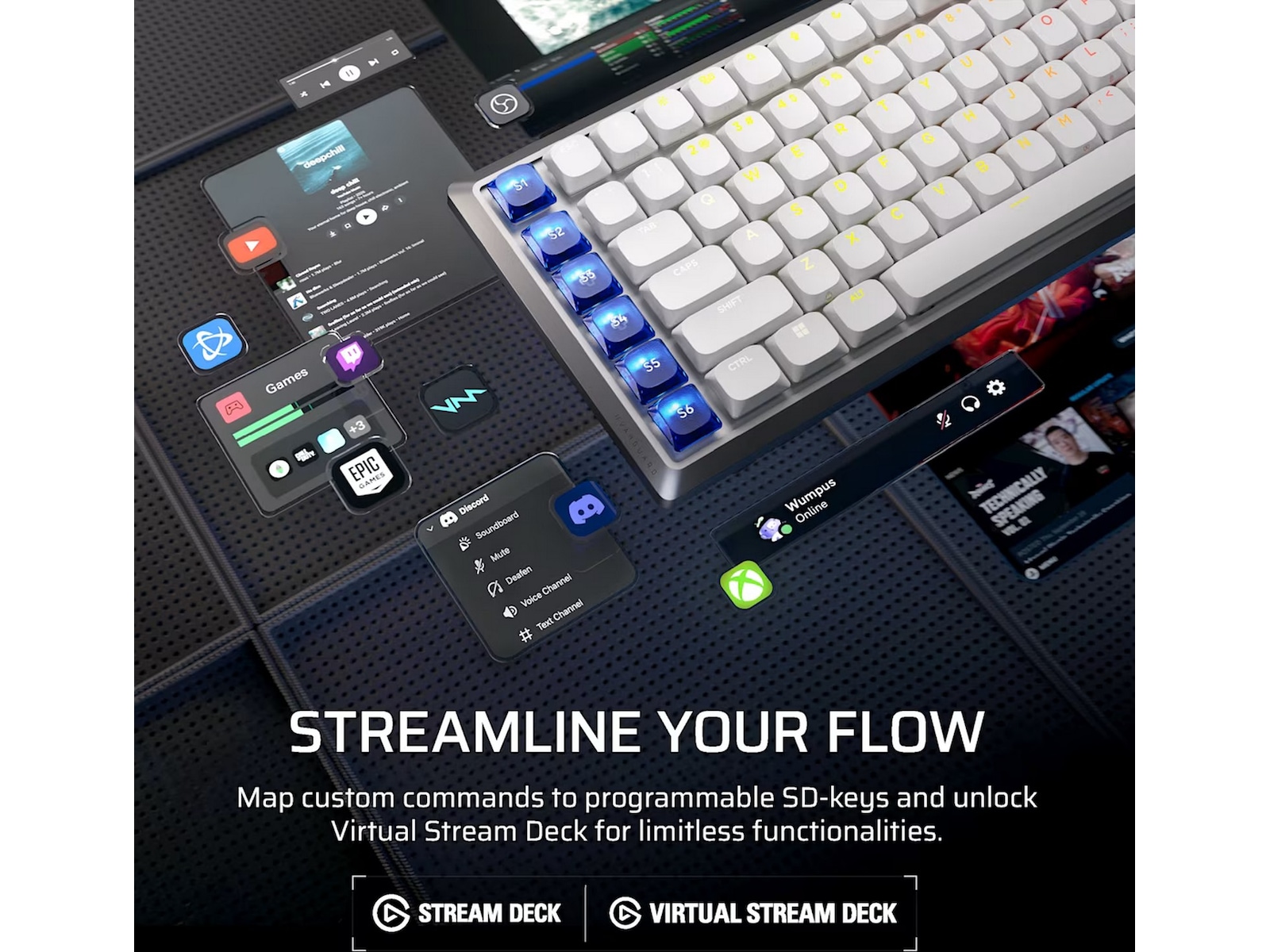 Corsair Vanguard Air 99 Trådløst Gamingtastatur (hvit) Gamingtastatur