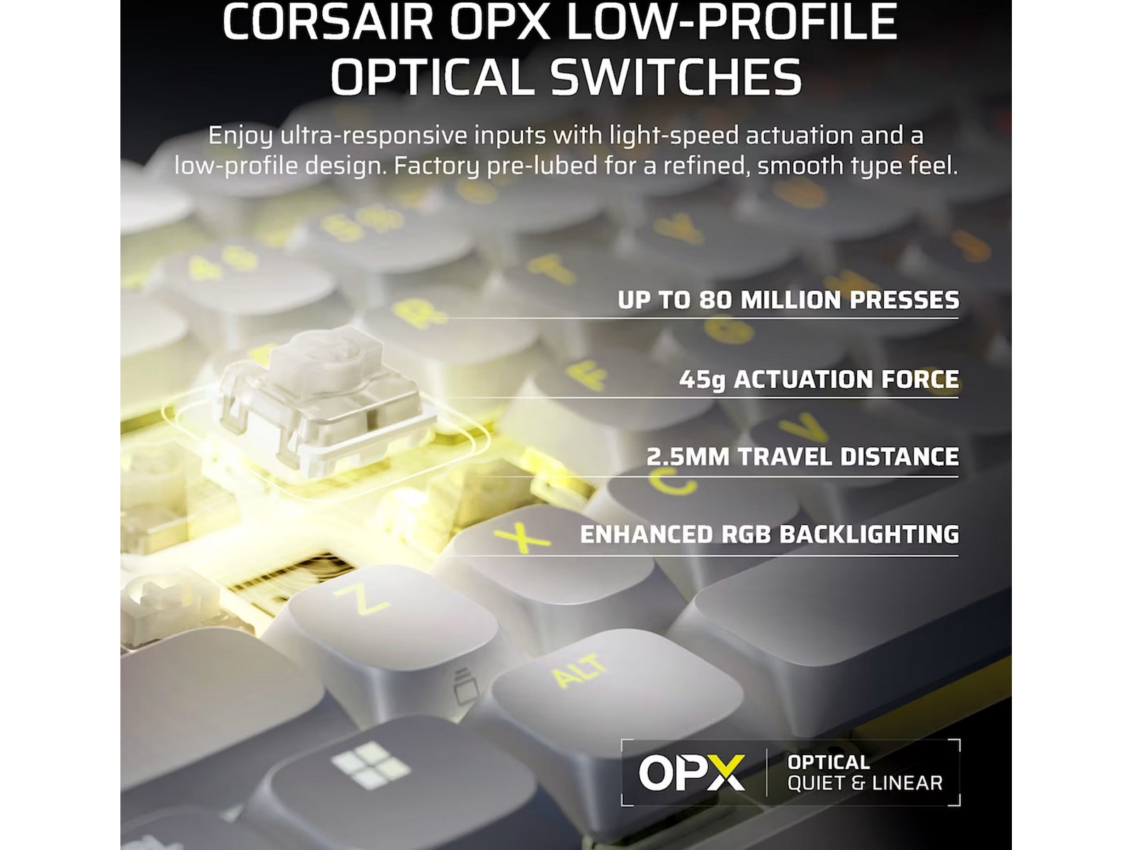 Corsair Vanguard Air 99 Trådløst Gamingtastatur (hvit) Gamingtastatur