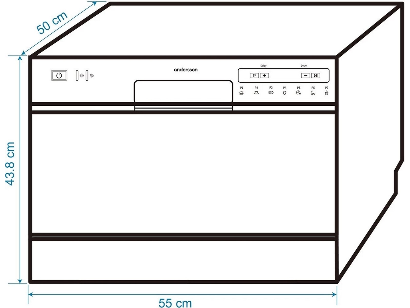Andersson DHW 2.0 Oppvaskmaskin (hvit) Benkoppvaskmaskin