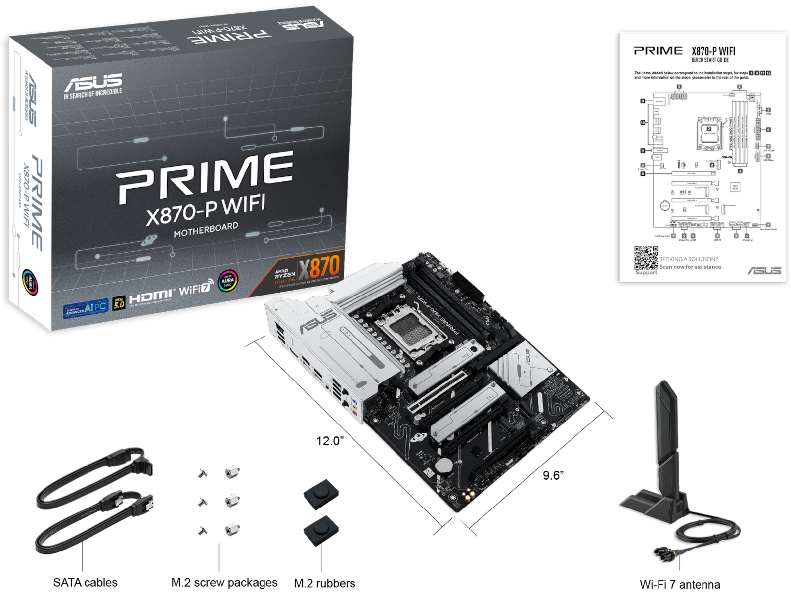 ASUS PRIME X870-P WIFI Hovedkort AMD Socket