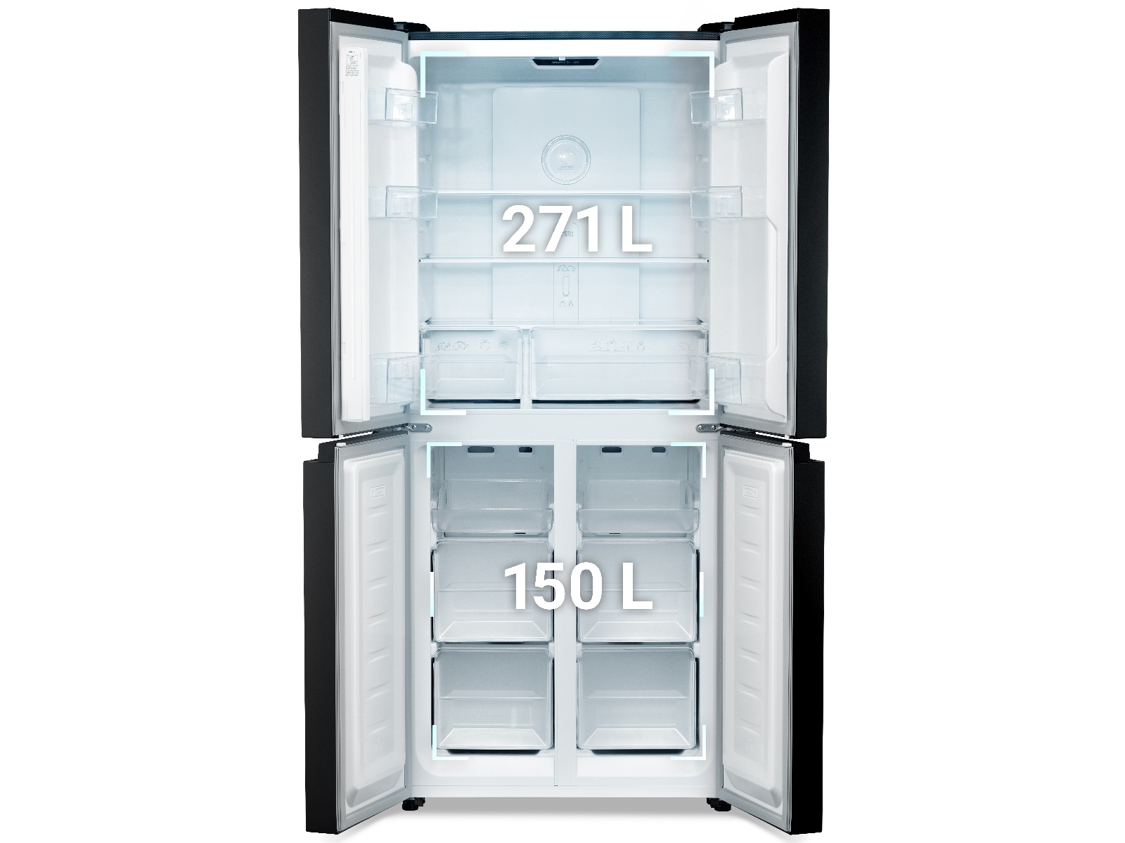 Avant MDR79DI1 Side-by-side kjøle- og fryseskap (sort) Side-by-side kjøleskap