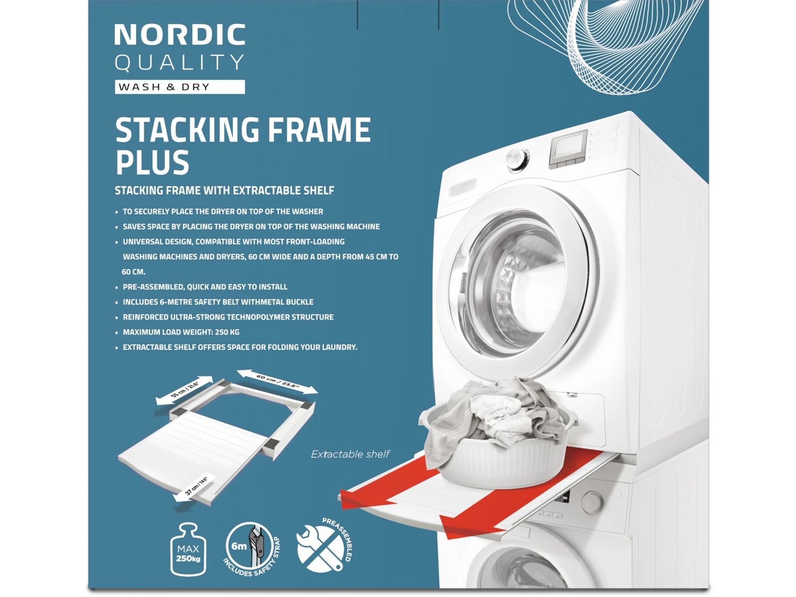 Nordic Quality Stableramme Plus Tilbehør til vaskemaskin og tørketrommel