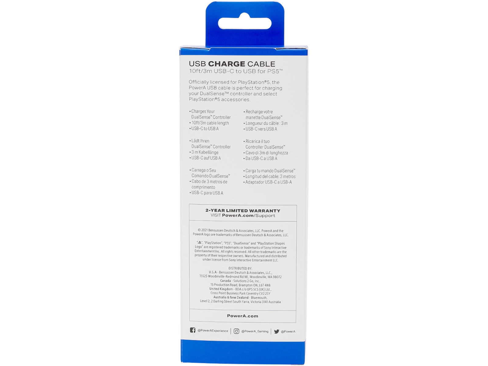 PowerA USB-C kabel for PS5 (sort/hvit) USB-kabler