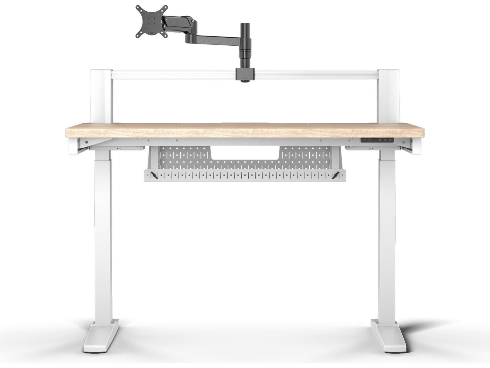 Corsair Platform:4 Elevate skrivebord (hvit/lys tre) Gamingdesk