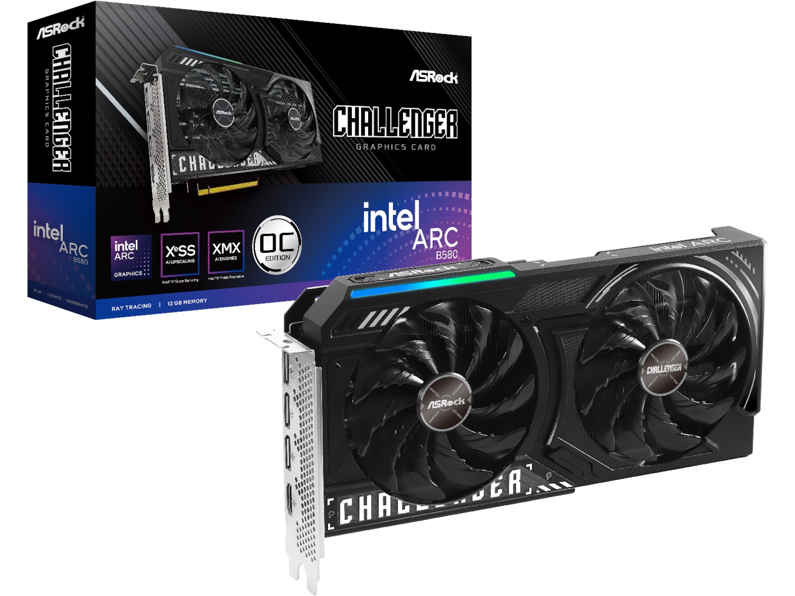 ASRock Intel Arc B580 Challenger OC Skjermkort