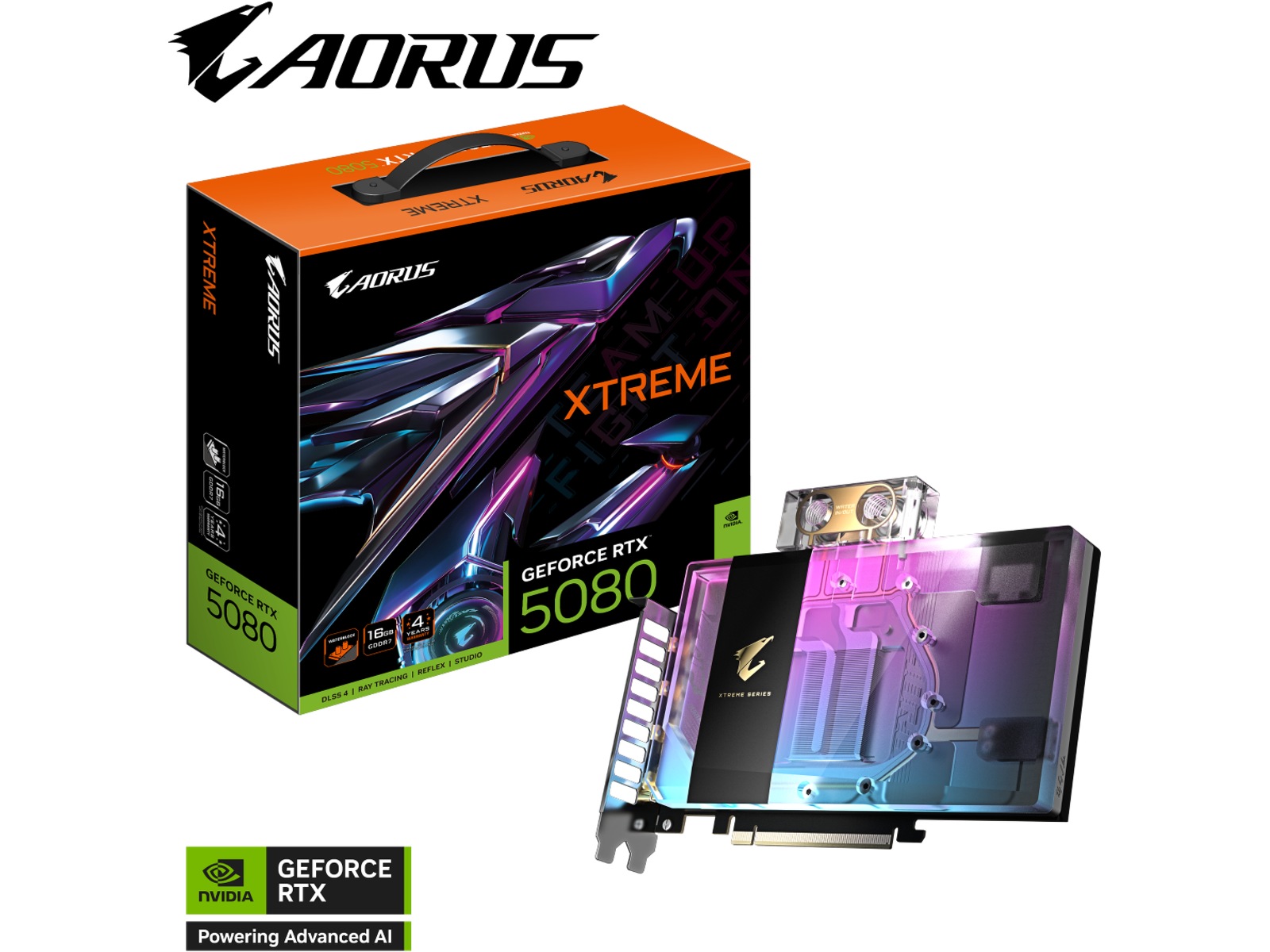 Gigabyte Aorus GeForce RTX 5080 XTREME WATERFORCE WB Skjermkort
