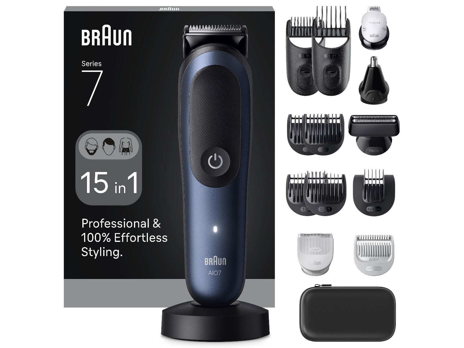 Braun Series 7 All-in-One groomingsett (blå) Hårklippere