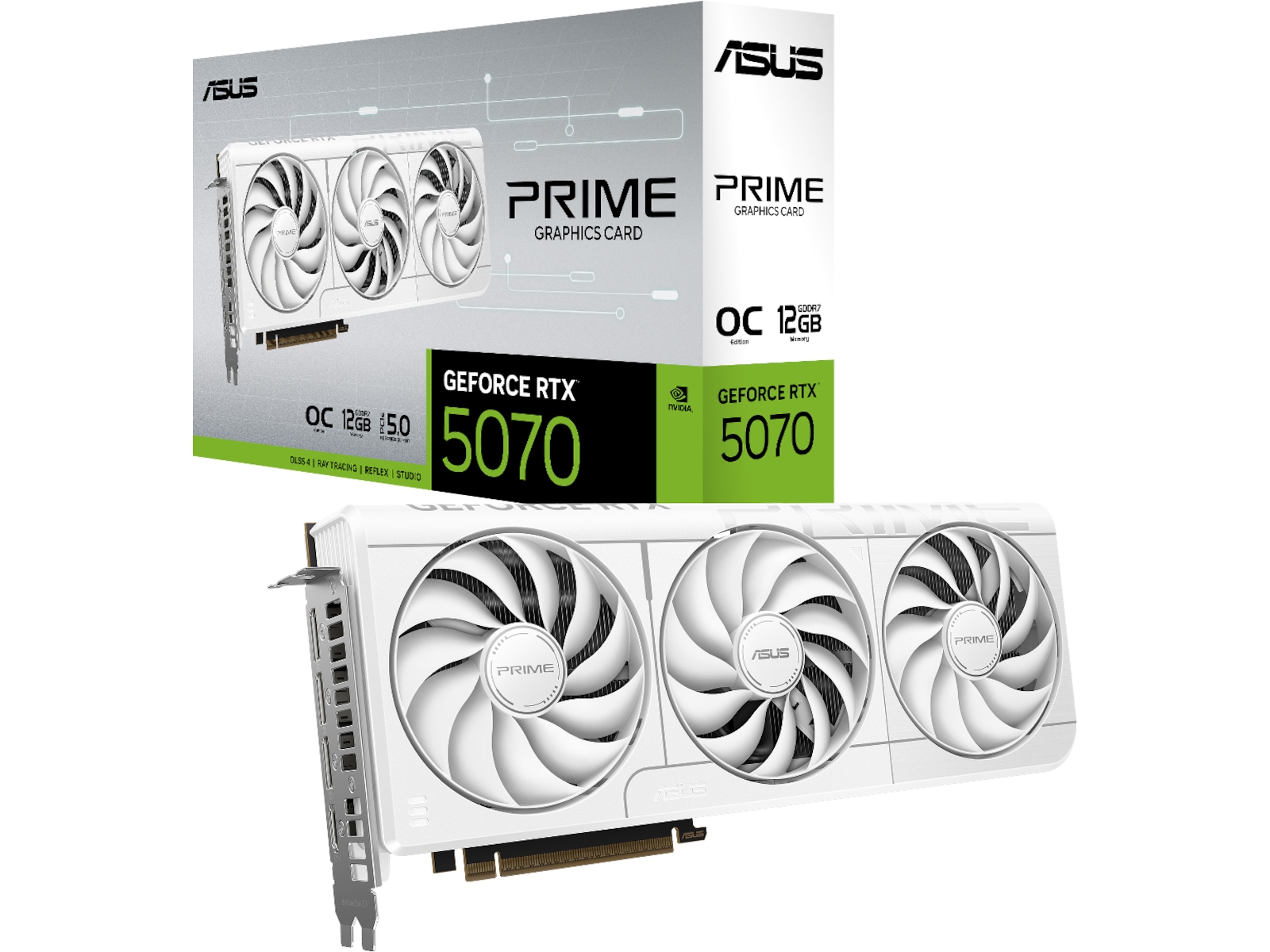 Asus Prime GeForce RTX 5070 OC (hvit) Skjermkort