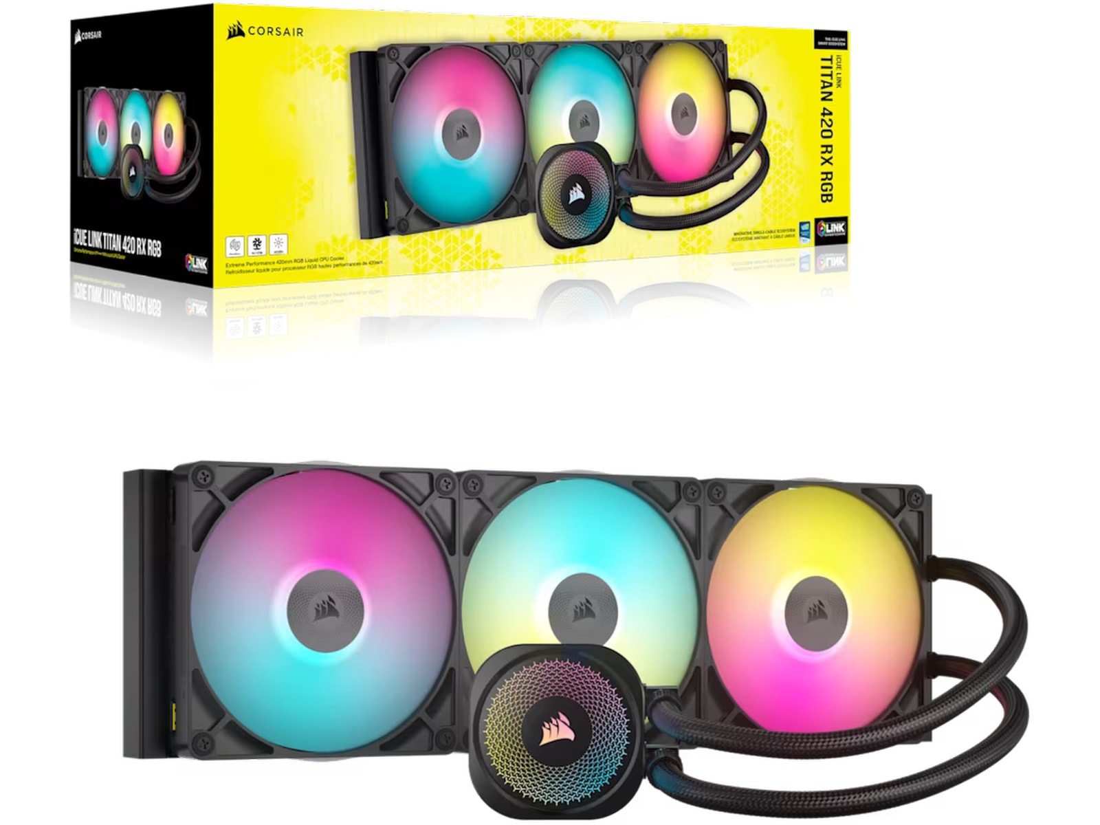 Corsair iCUE LINK TITAN 420 RX RGB AIO Kjøler (sort) CPU - Vannkjøling