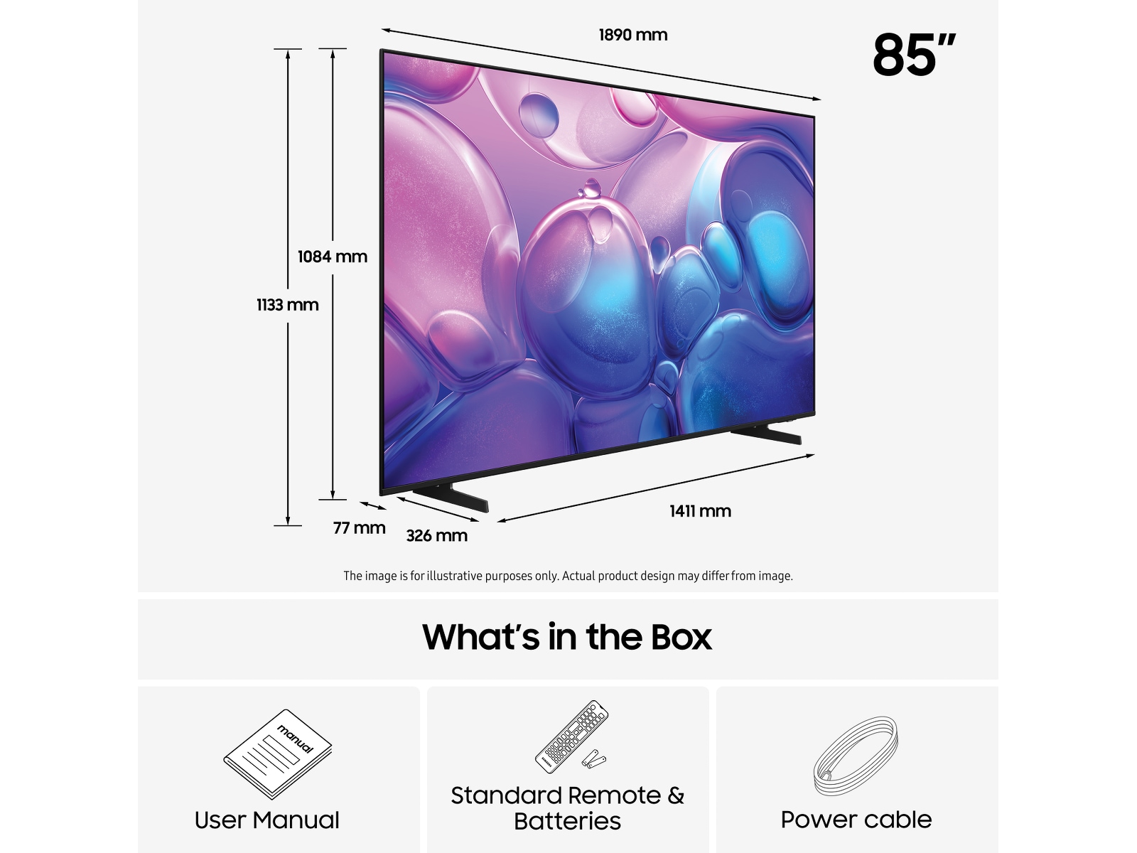 Samsung 85" Q6F QLED 4K Smart TV (2025) Over 80 tommer TV