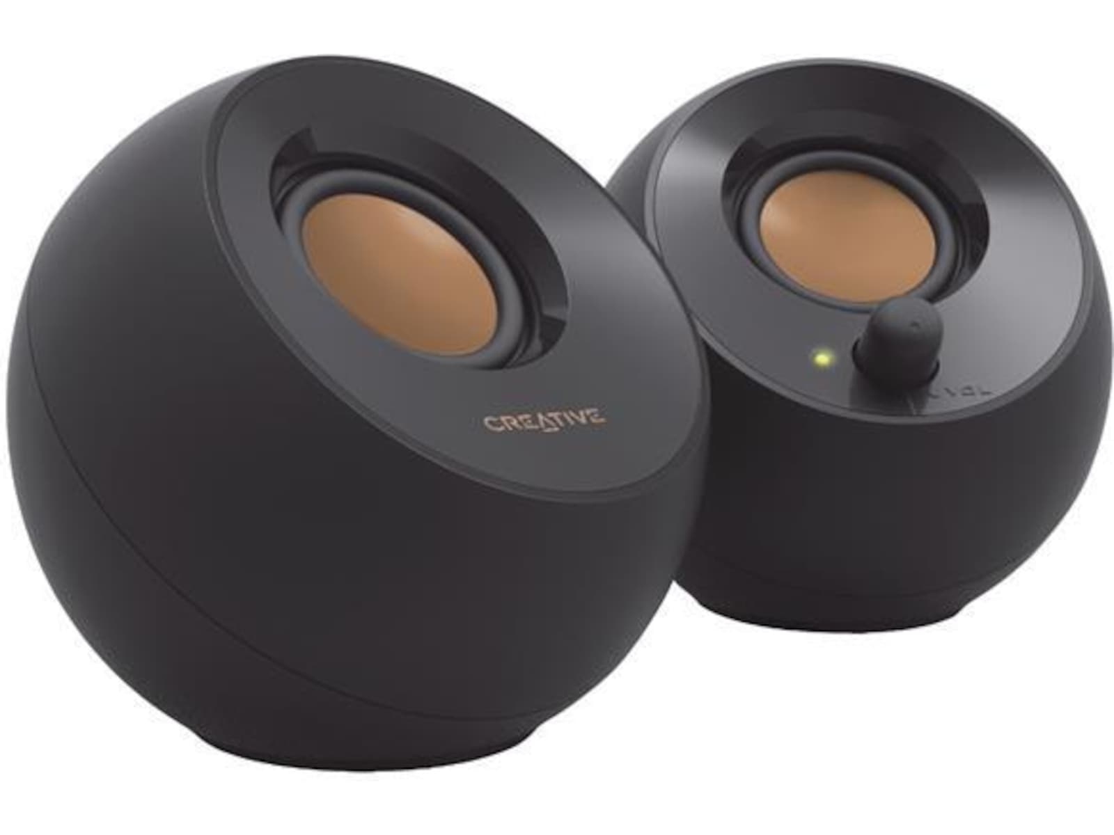 Creative Pebble PC Høyttalere Sort 2.0 USB-Powered, 45° elevated sound stage, 3.5mm input