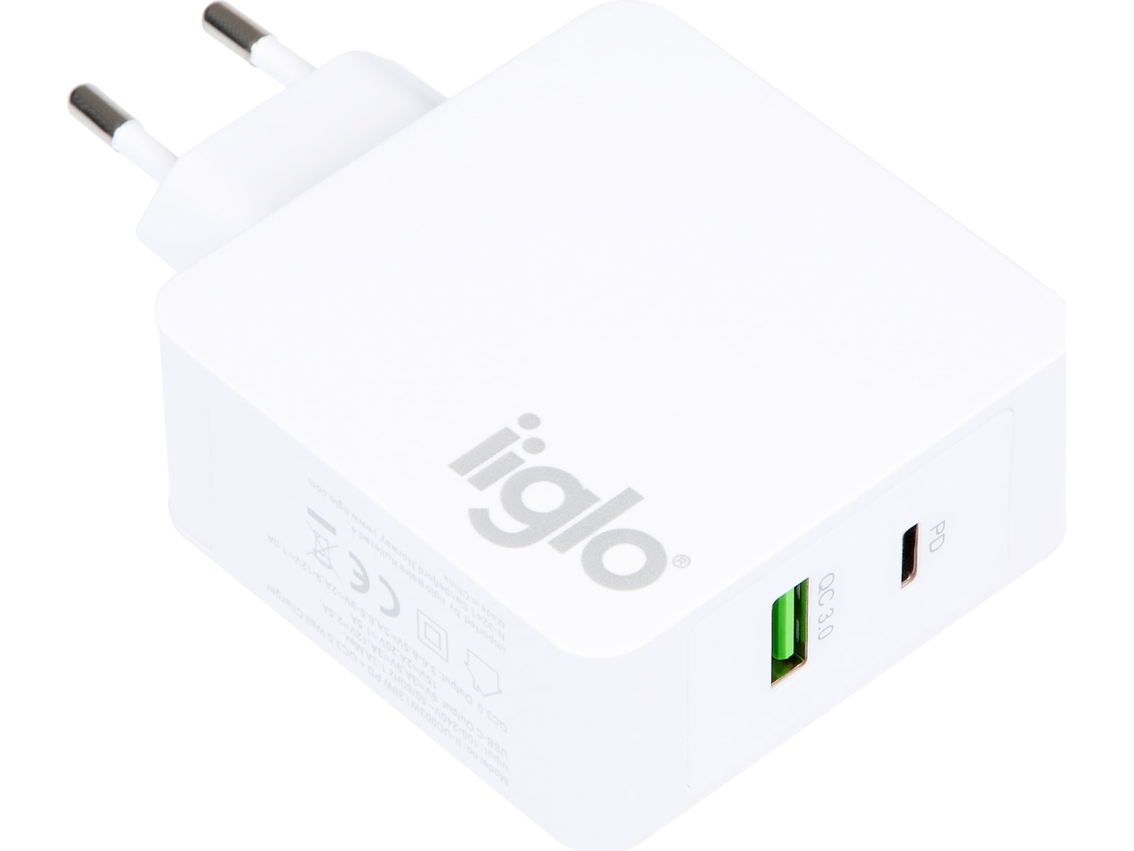 iiglo 48W Vegglader (hvit) Mobilladere