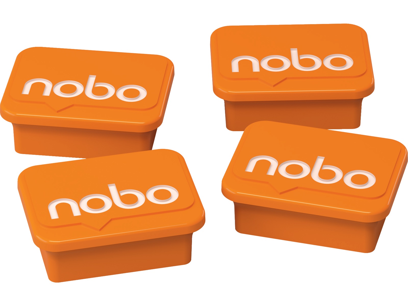 Nobo Orange Whiteboard Magneter 4-pakk Whiteboardtavler