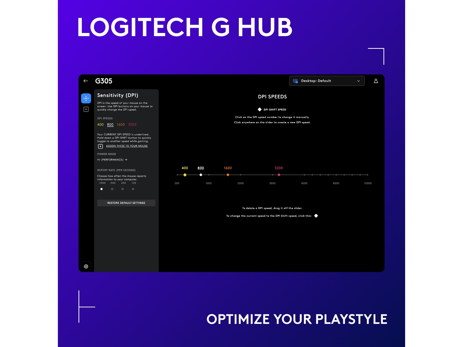 Logitech G305 LIGHTSPEED Trådløs Gamingmus (blå) Gamingmus
