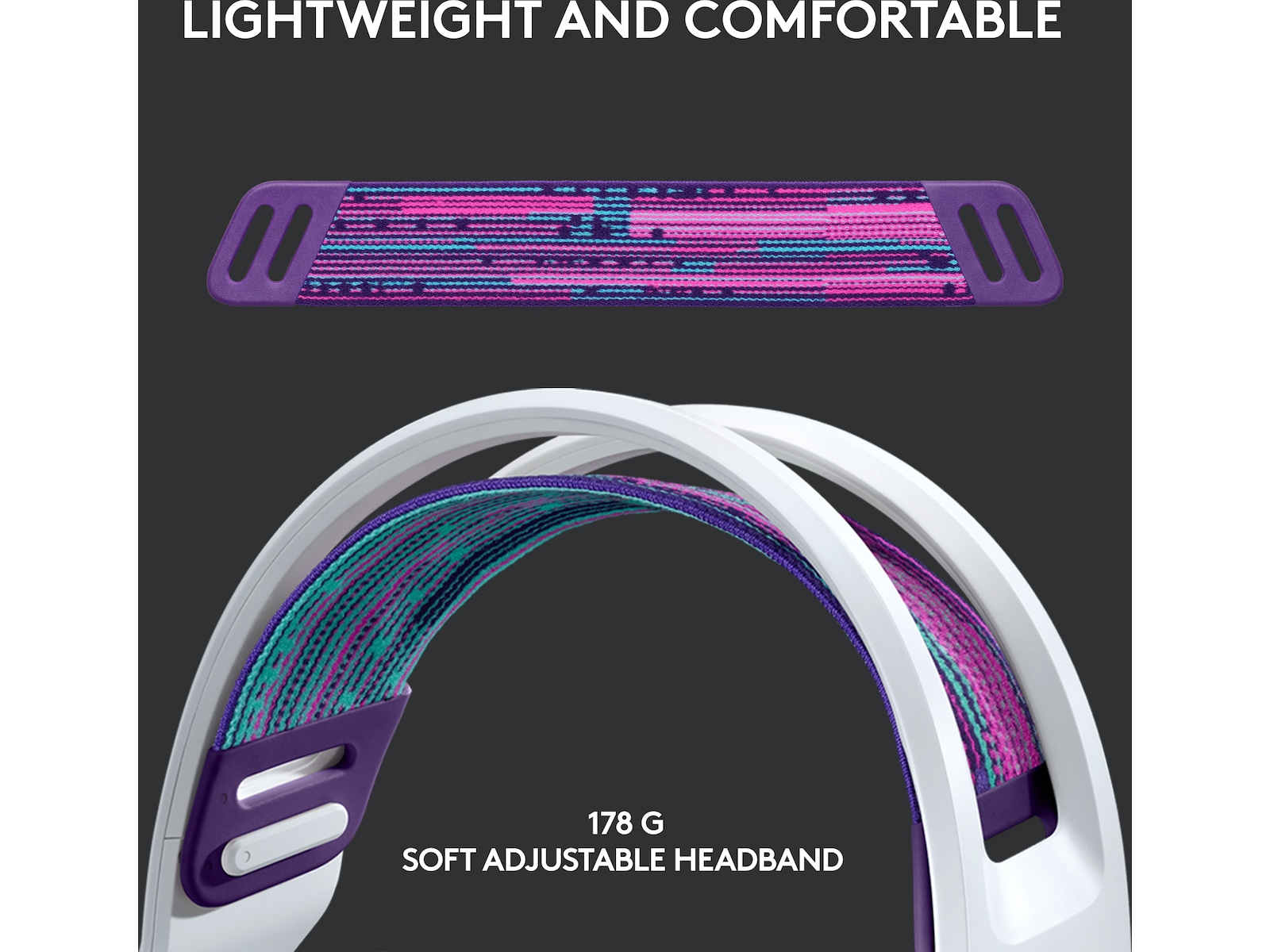 Logitech G733 LIGHTSPEED Trådløst Gaming Headset (hvit). Gamingheadset