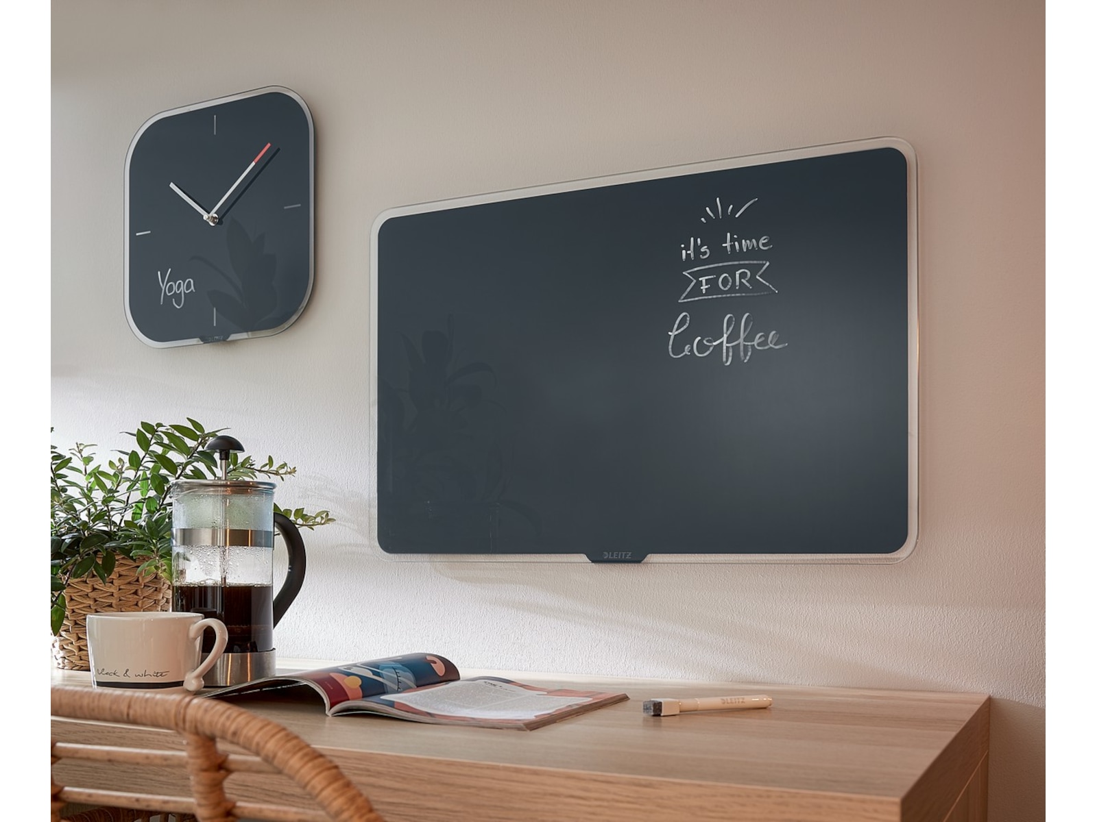 Leitz Cosy Glasstavle - magnetisk whiteboardtavle 60x40 cm -fløyelsgrå Whiteboardtavler