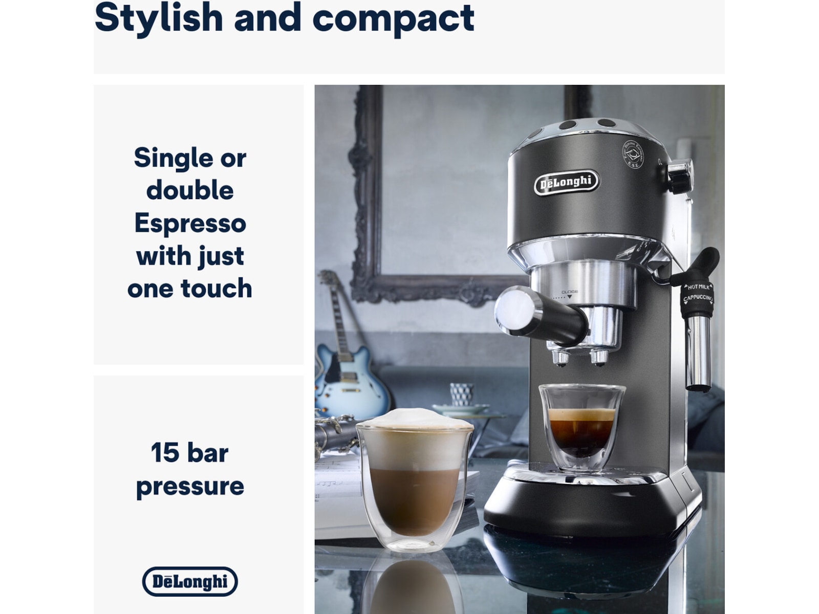 DeLonghi Dedica Style EC685.BK Espressomaskin (sort) Espressomaskiner