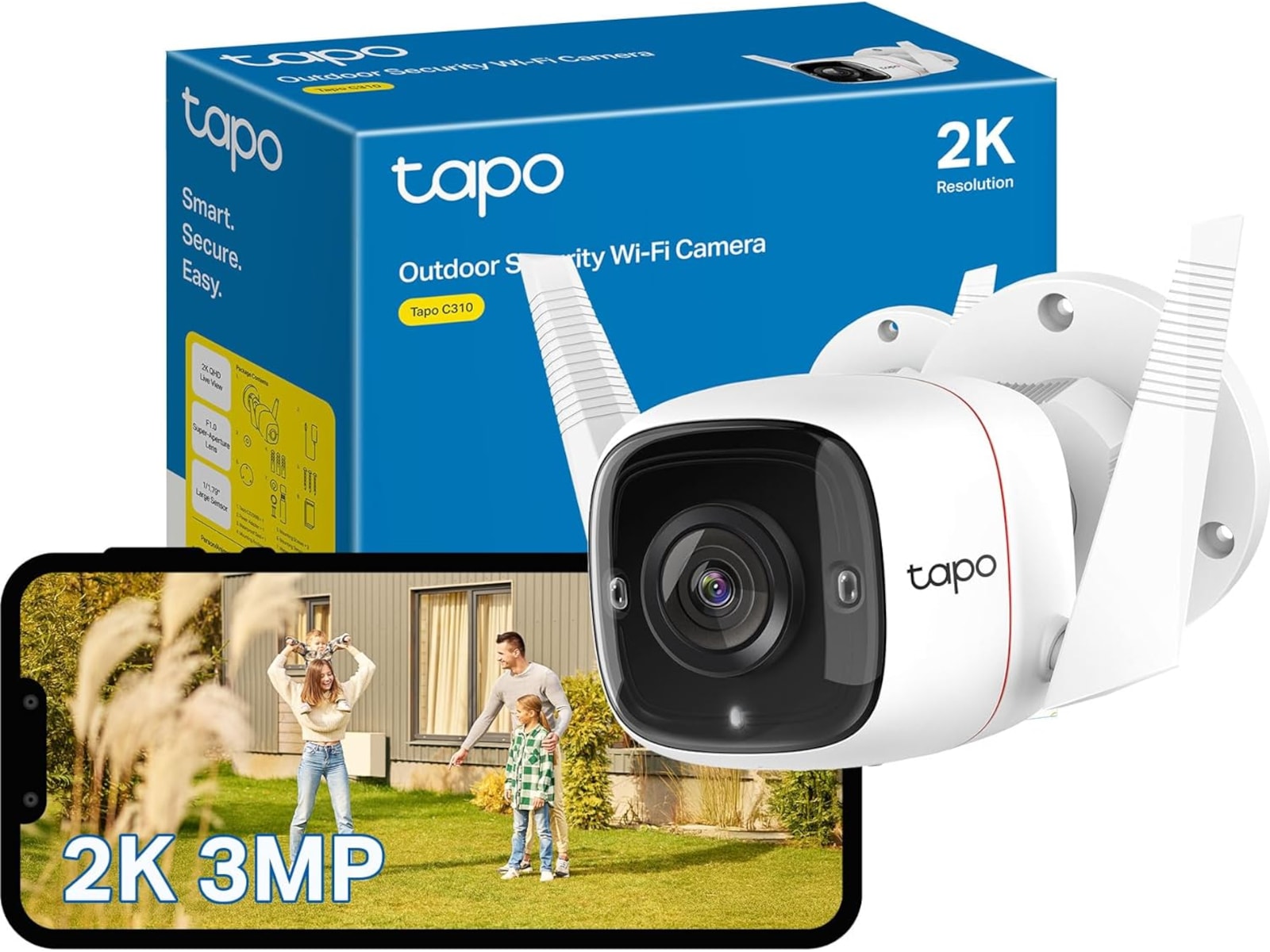 TP-Link Tapo C310 WiFi utendørs overvåkningskamera (hvit) Overvåkningskameraer