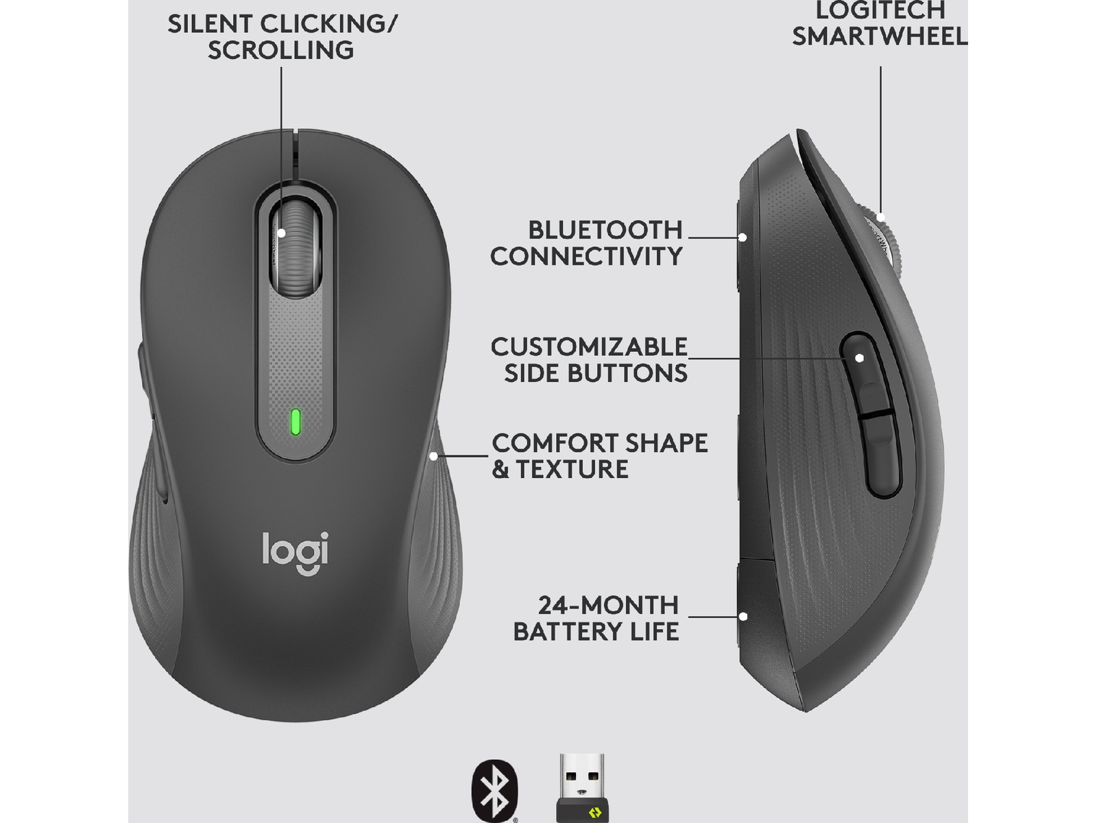 Logitech M650 For Business - Graphite Mus