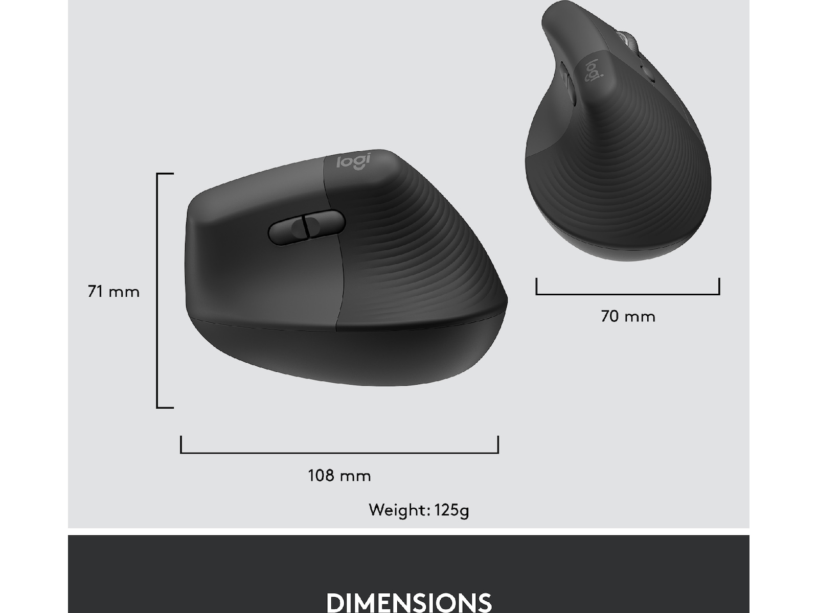 Logitech Lift Vertikal Business mus (graphite) Mus