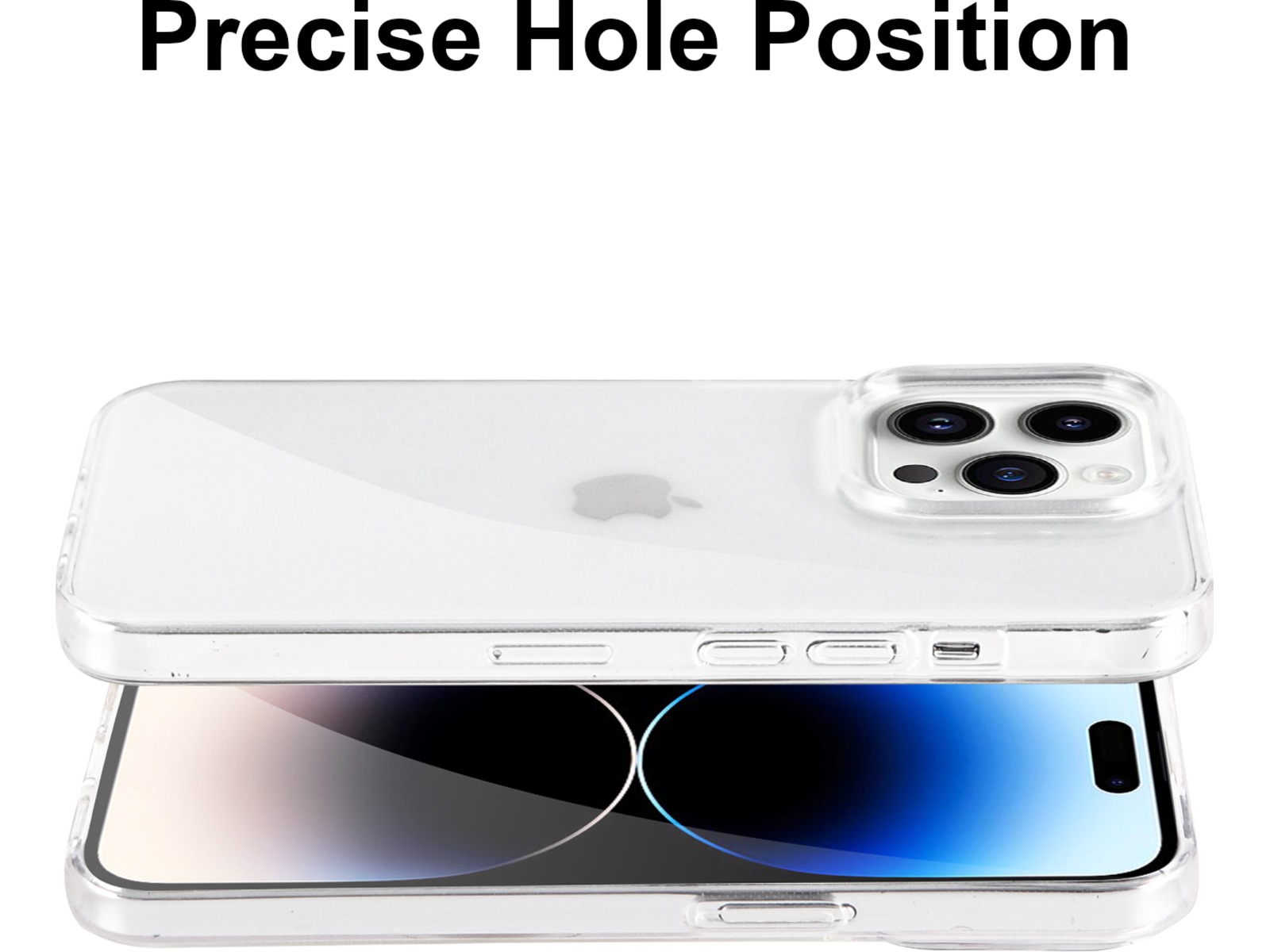 iiglo iPhone 15 Pro / 14 Pro Silikondeksel (gjennomsiktig) Mobildeksel