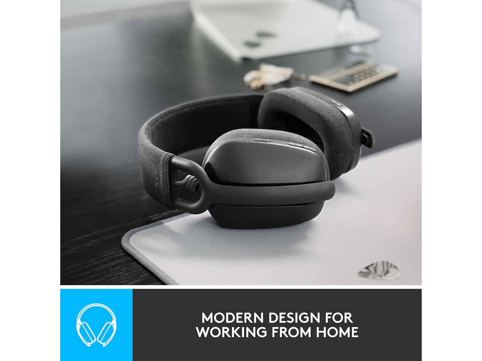 Logitech Zone Vibe 100 trådløst headset (grafittgrå) Hodetelefoner