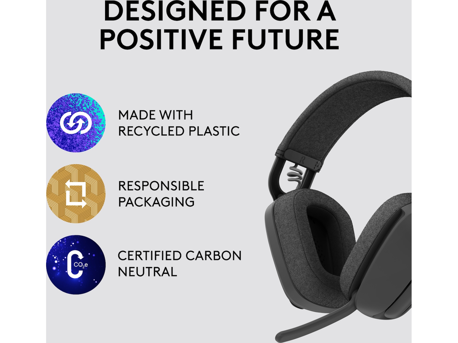 Logitech Zone Vibe 100 trådløst headset (grafittgrå) Hodetelefoner