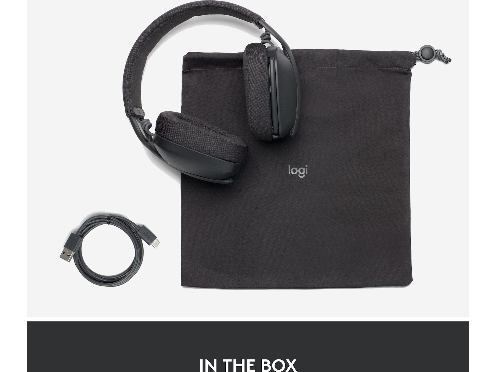 Logitech Zone Vibe 100 trådløst headset (grafittgrå) Hodetelefoner