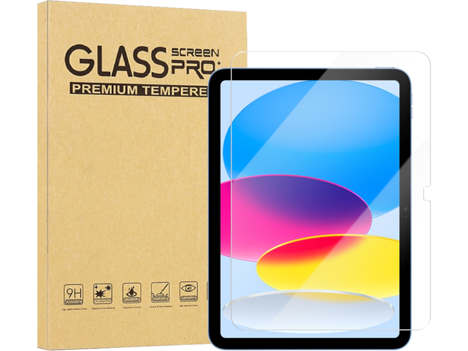 iiglo iPad 10,9" / 11" Skjermbeskytter Herdet glass, iPad 11" (A16), iPad 10,9'' (10.gen), iPad Air (5. gen)