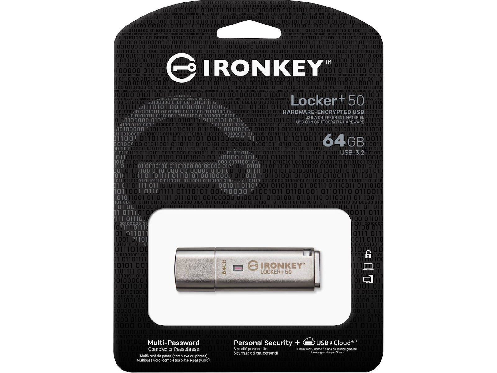 Kingston IronKey Locker+ 50 64GB Minnepenn / USB