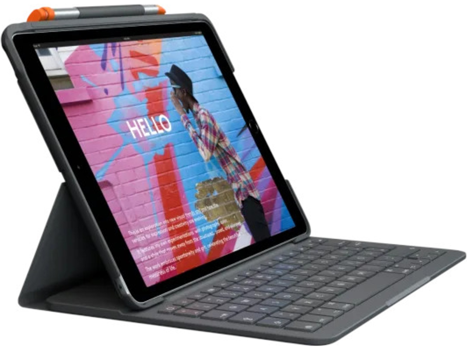 Logitech iPad 10,9" / 11" Slim Folio Tastaturdeksel (grafittgrå) Bakbelyst, passer iPad 11" (A16) og iPad 10,9'' (10.gen)