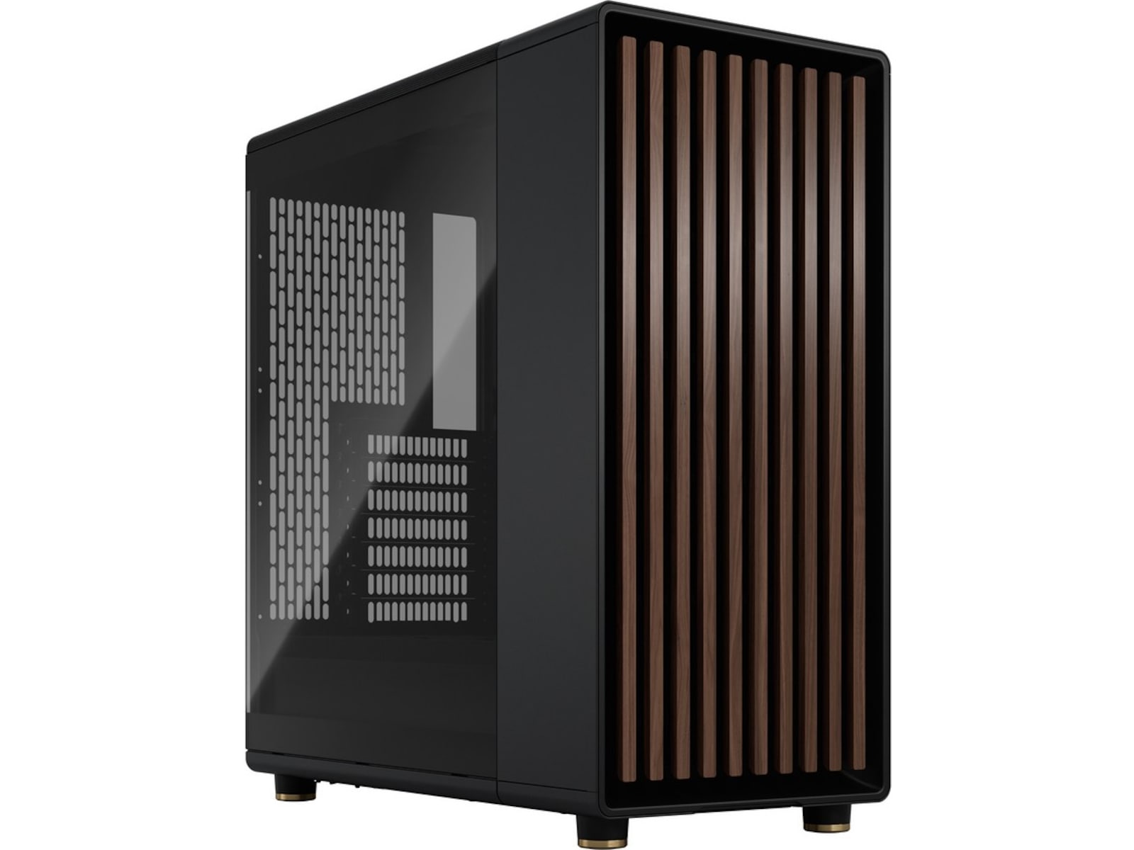Fractal North Charcoal Black TG Mid Tower Vifter: Front 2 x Aspect 140 mm PWM, ATX / mATX / Mini-ITX
