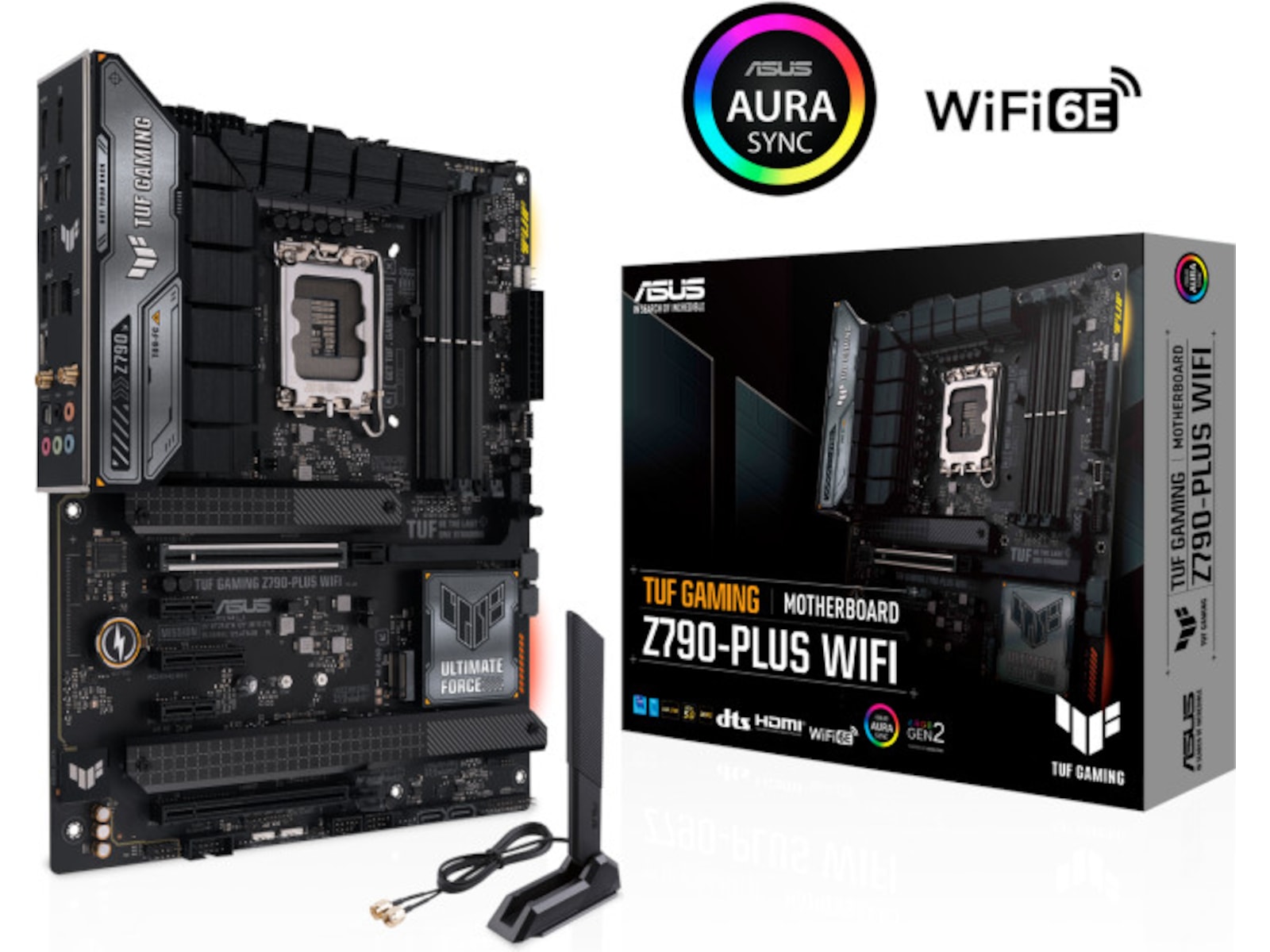 ASUS TUF GAMING Z790-PLUS WIFI Hovedkort LGA 1700, ATX, DDR5, PCIe 5.0, 4x M.2, 16+1 DrMOS