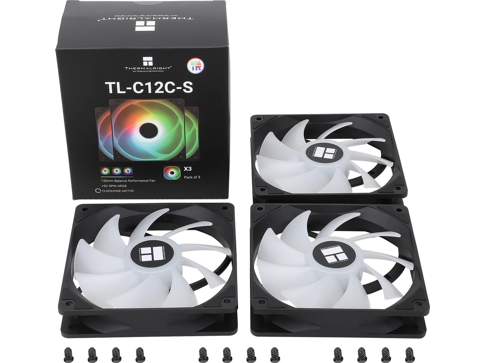 Thermalright TL-C12C-S ARGB 120mm Vifte 3-Pack (sort) Vifter