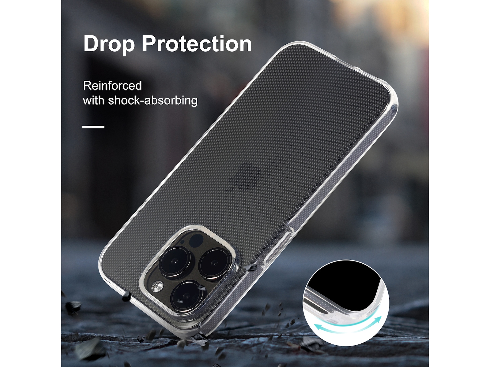 iiglo iPhone 15 Pro Silikondeksel (gjennomsiktig) Mobildeksel