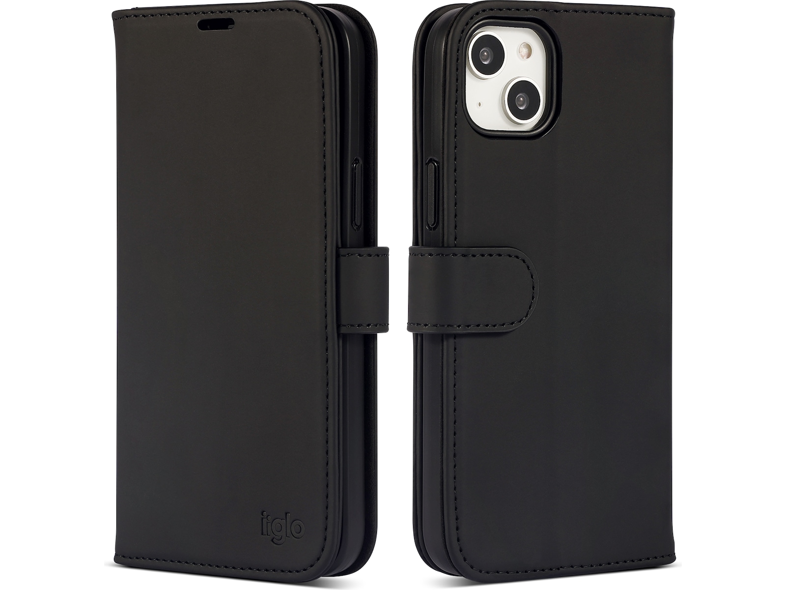 iiglo iPhone 15 Plus Lommebokdeksel (sort) Mobildeksel