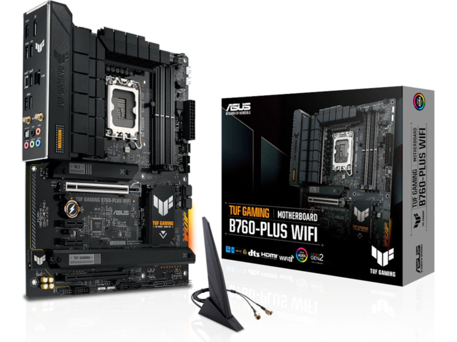 ASUS TUF GAMING B760-PLUS WIFI Hovedkort LGA 1700, B760, ATX, DDR5, 1 x PCIe 5.0, 3xM.2 slots