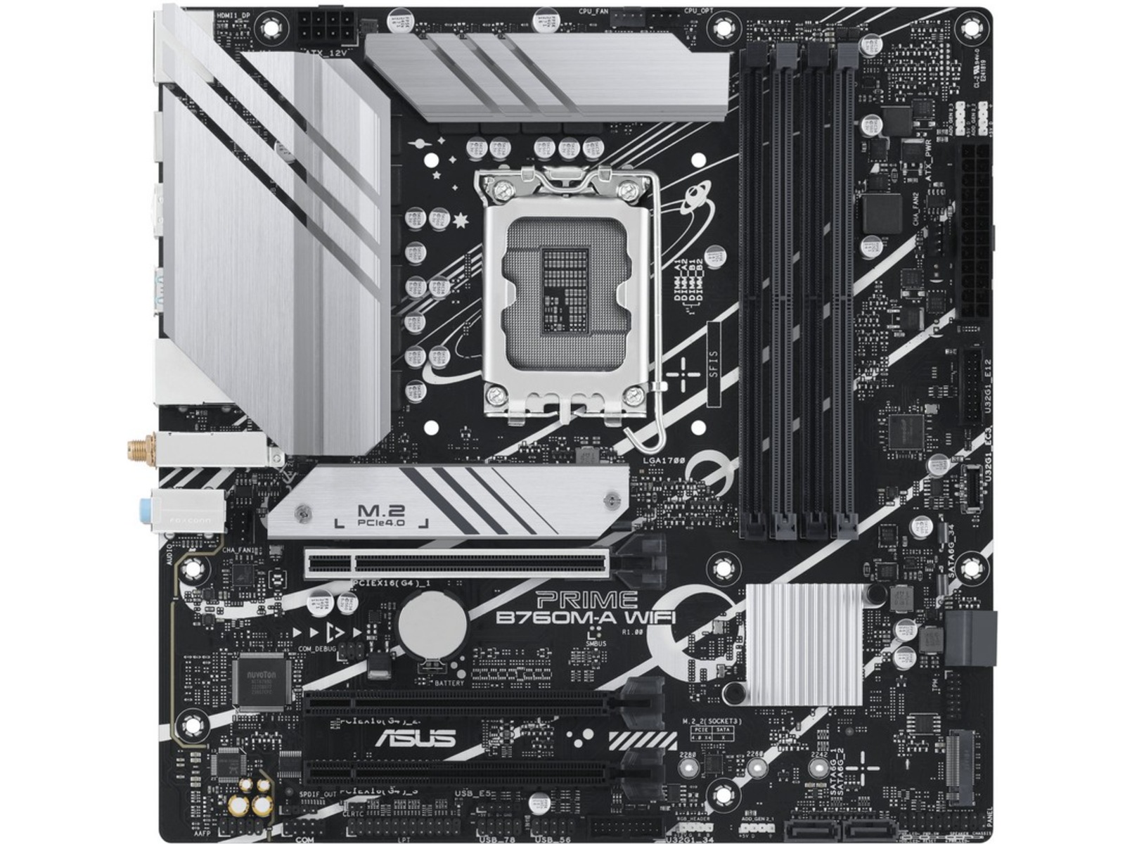 Asus Prime B760M-A WIFI Hovedkort LGA 1700, B760M, mATX, DDR5, 1 x PCIe 4.0, 2 x M.2