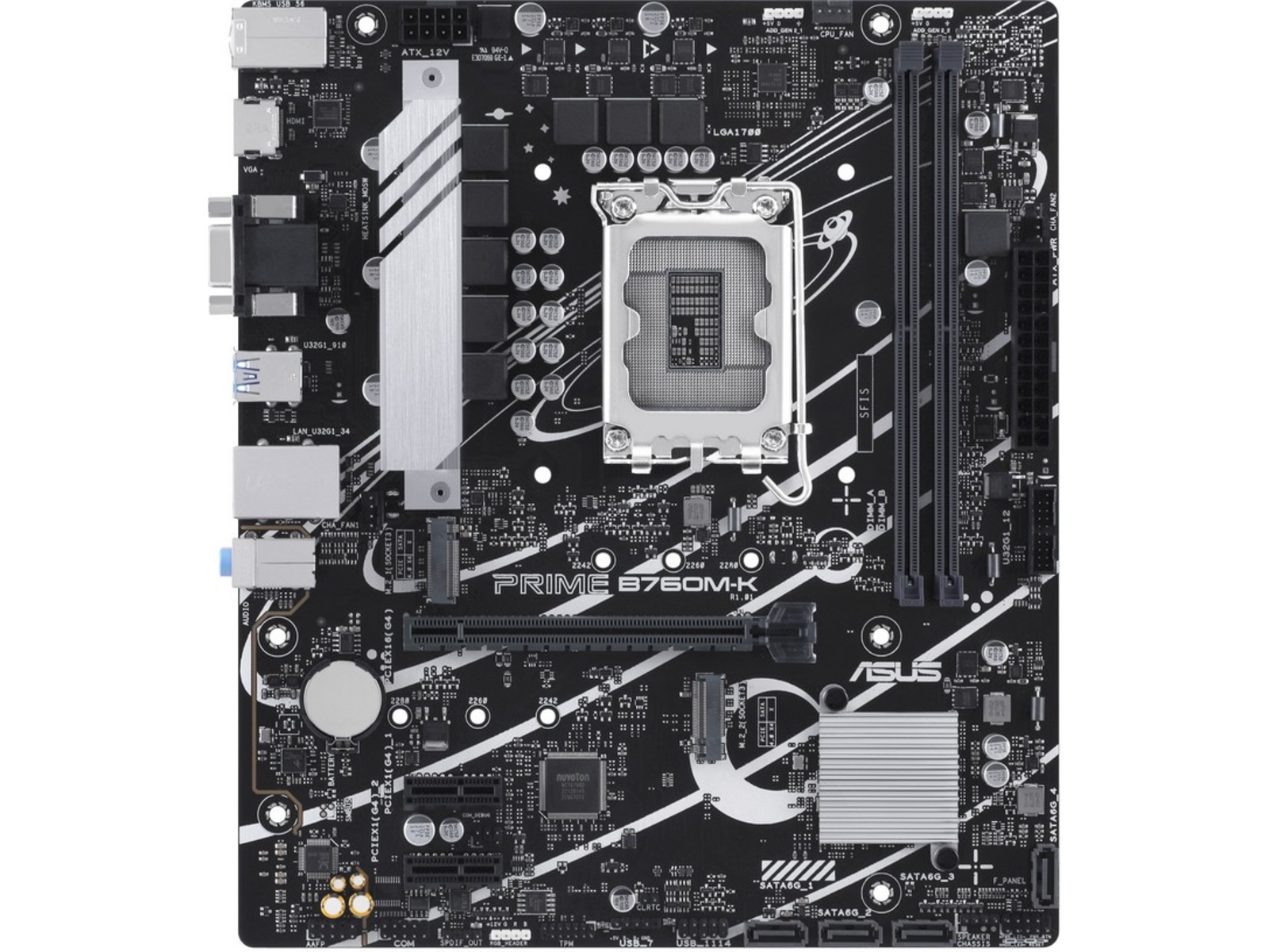Asus Prime B760M-K Hovedkort LGA 1700, B760M, mATX, DDR5, 1 x PCIe 4.0, 2 x M.2