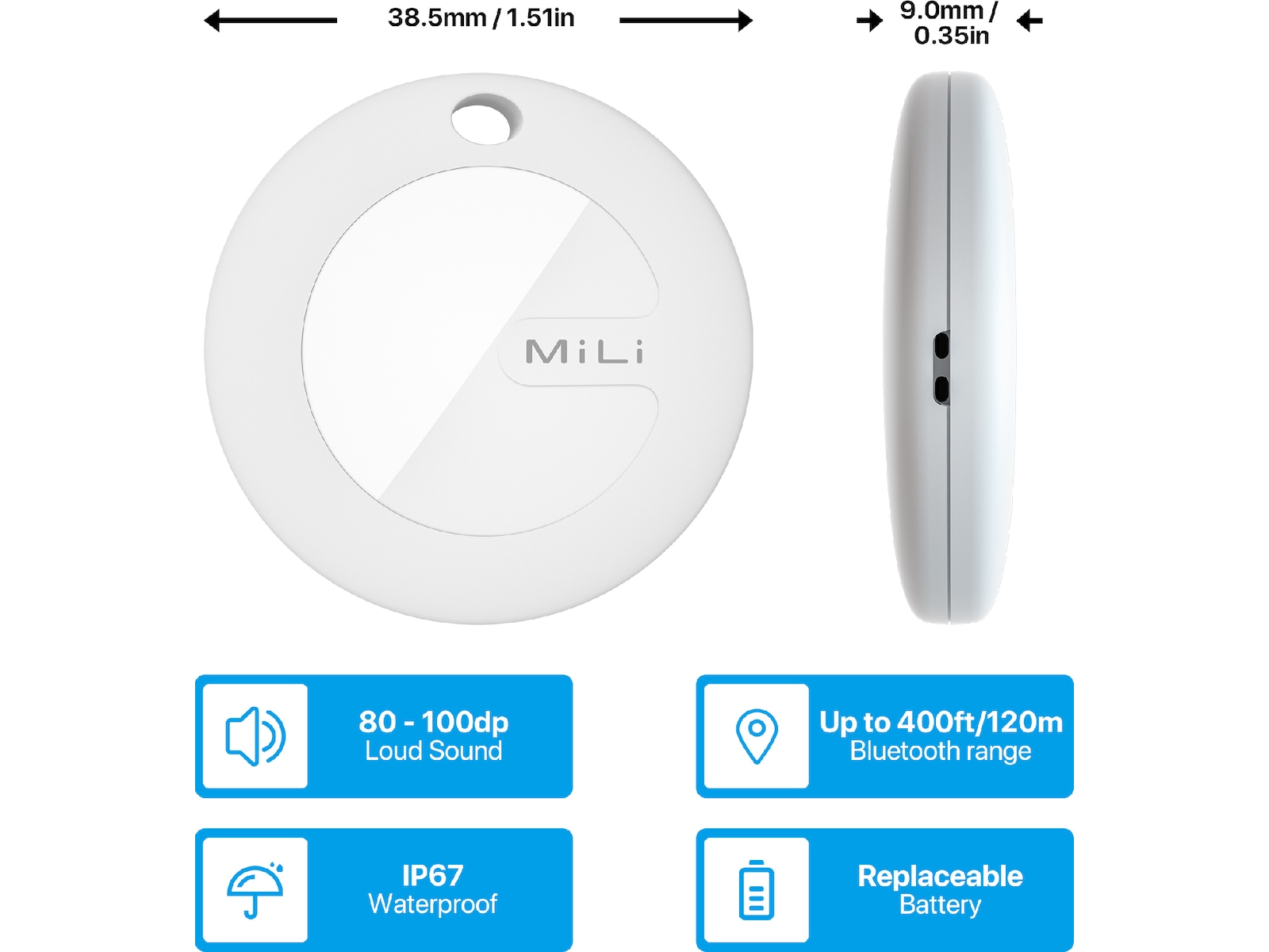 MiLi MiCollar Halsbånd til hund, med sporingsbrikke (sort) Sporingsbrikke & GPS