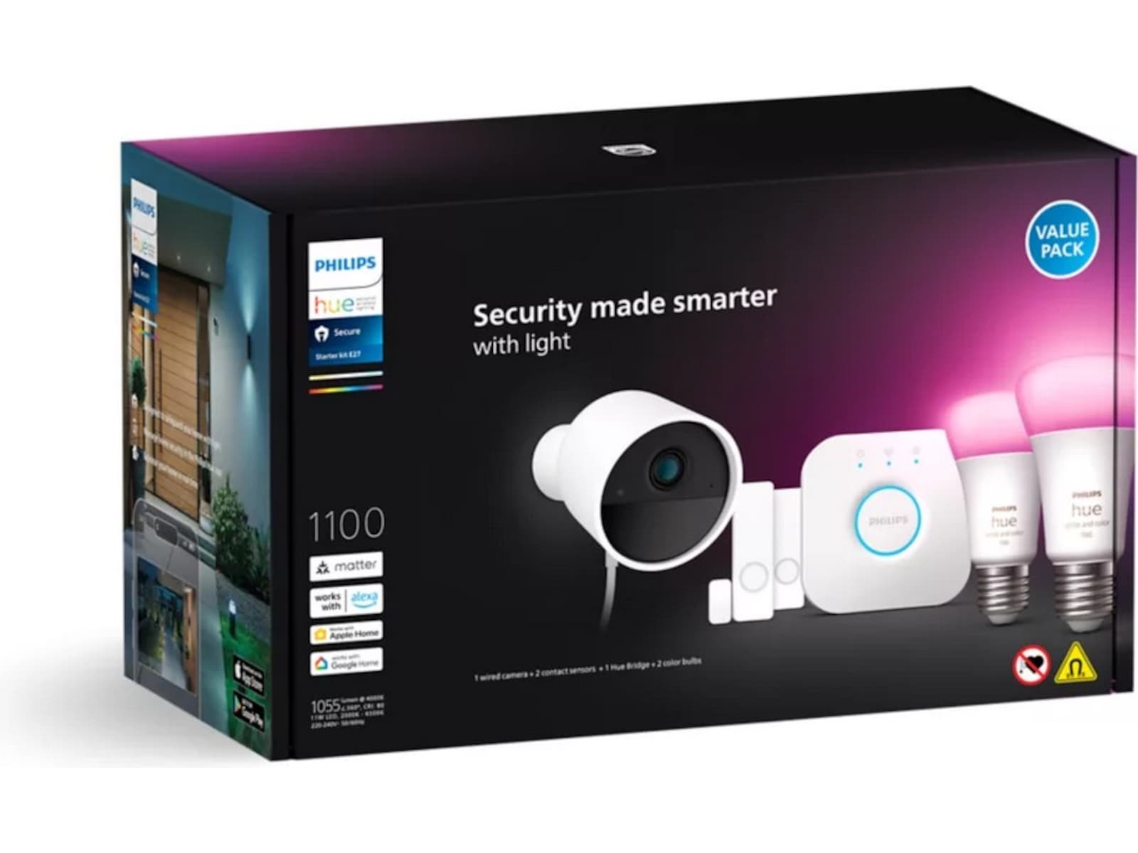 Philips Hue Secure kamera WCA E27 startpakke Overvåkningskameraer