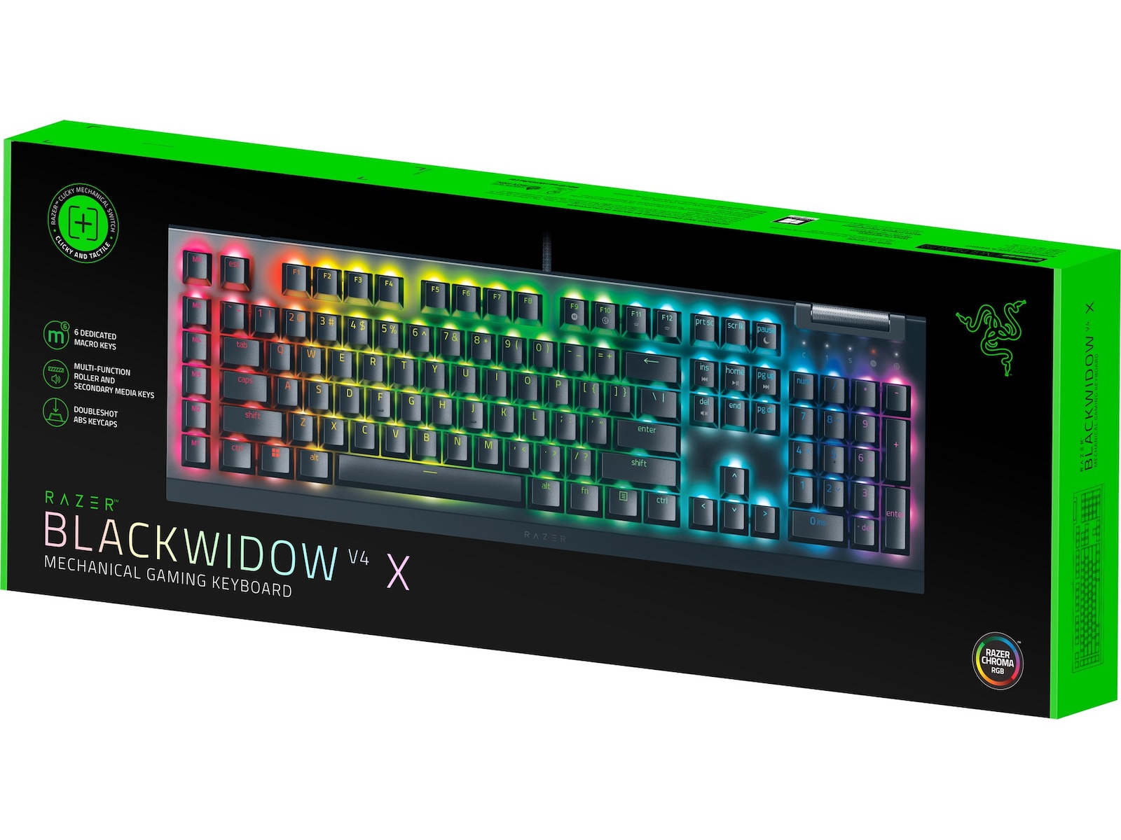 Razer Blackwidow V4 X Green Switch gamingtastatur (sort) Gamingtastatur