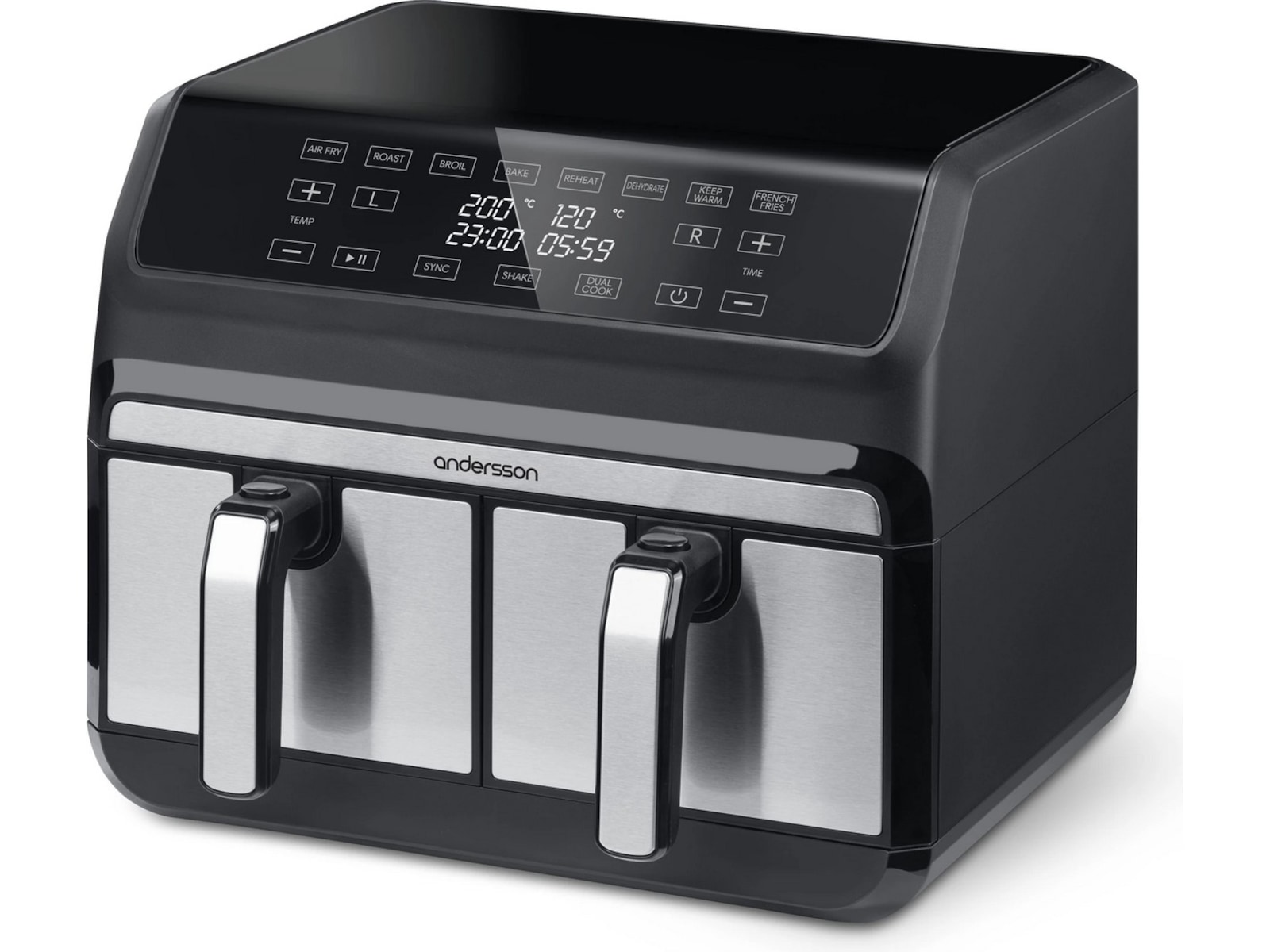 Andersson AFR 2.5 airfryer med 2 kurver (sort) Airfryer