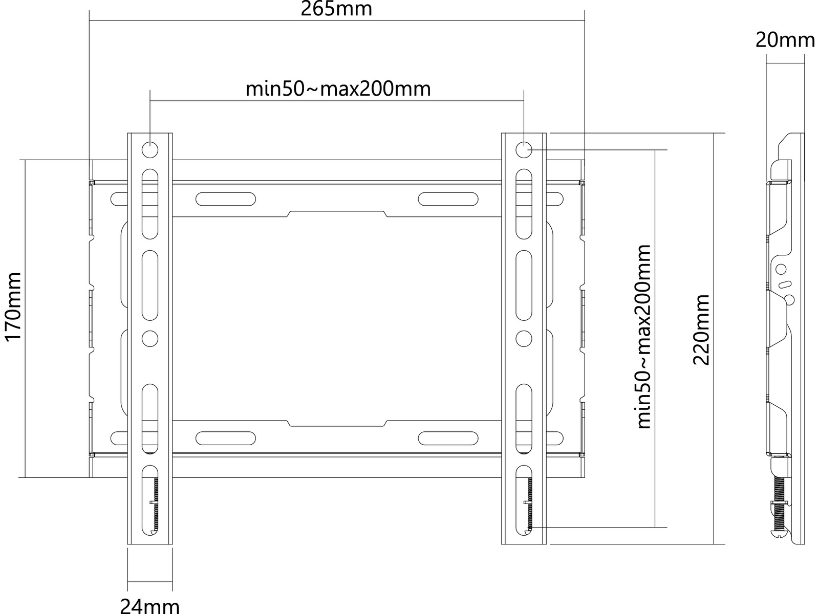 ON WMF 2.0 veggfeste TV slim 23-43" Veggfeste & TV-stativ