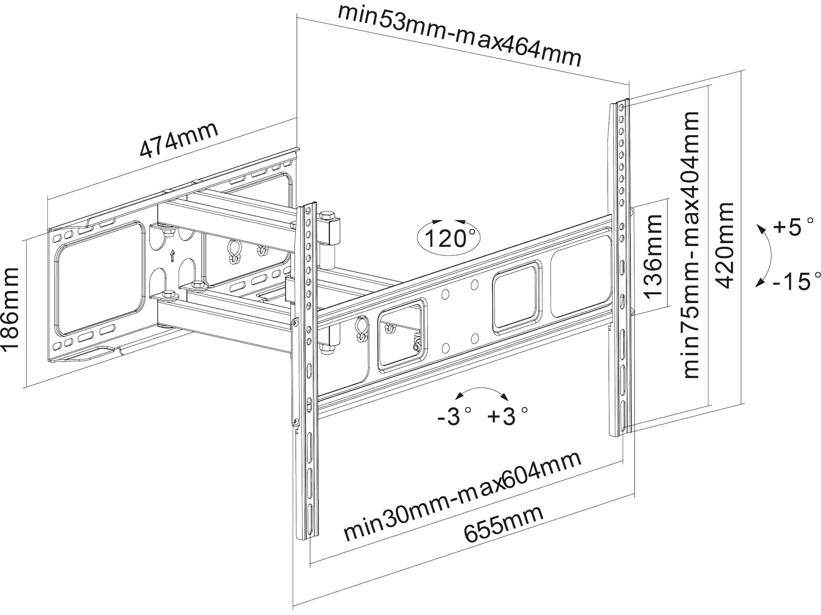 Andersson WMA 3.9 veggfeste TV tilt 37-70" Veggfeste & TV-stativ